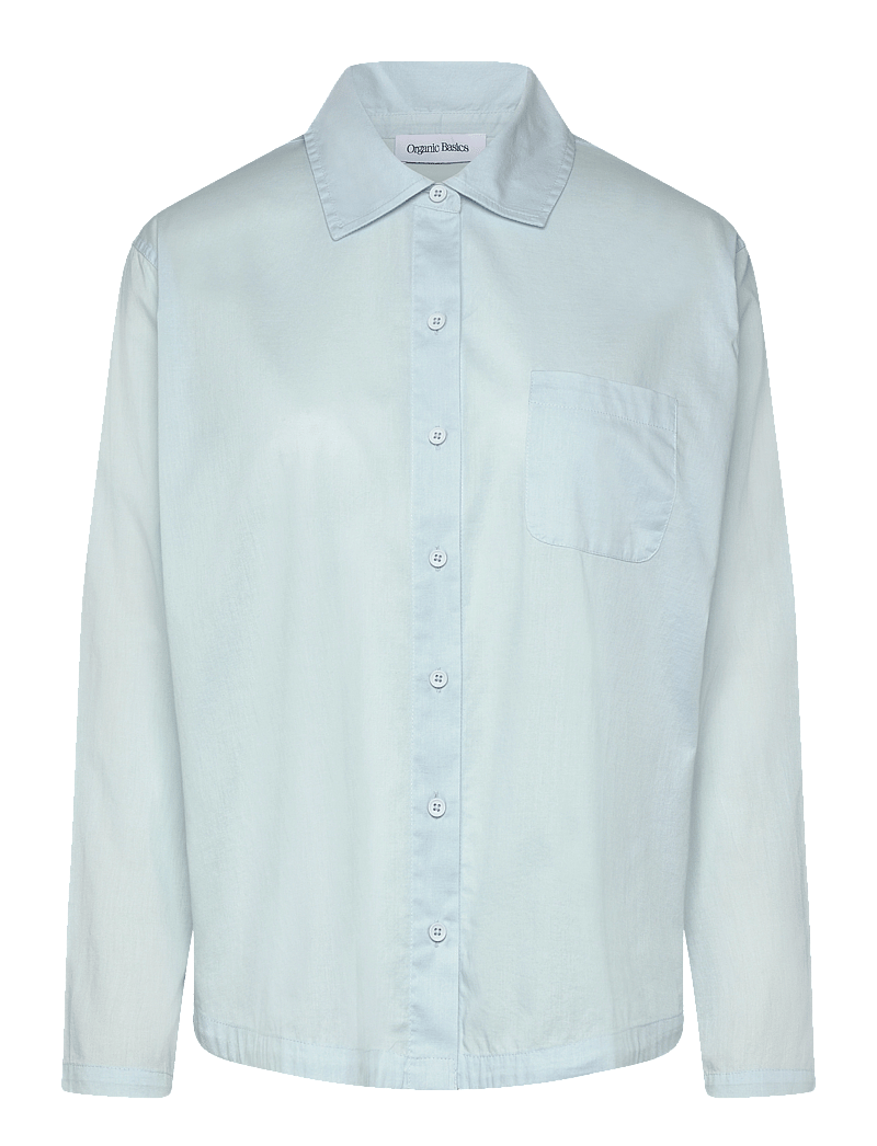 Organic Basics - Core Sleep Poplin Shirt - langärmlige hemden - light blue - 1