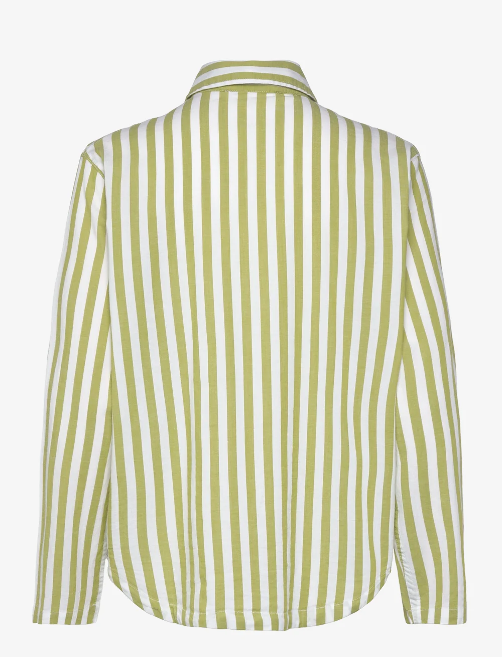 Organic Basics - Core Sleep Poplin Shirt - langærmede skjorter - matcha green stripe - 2