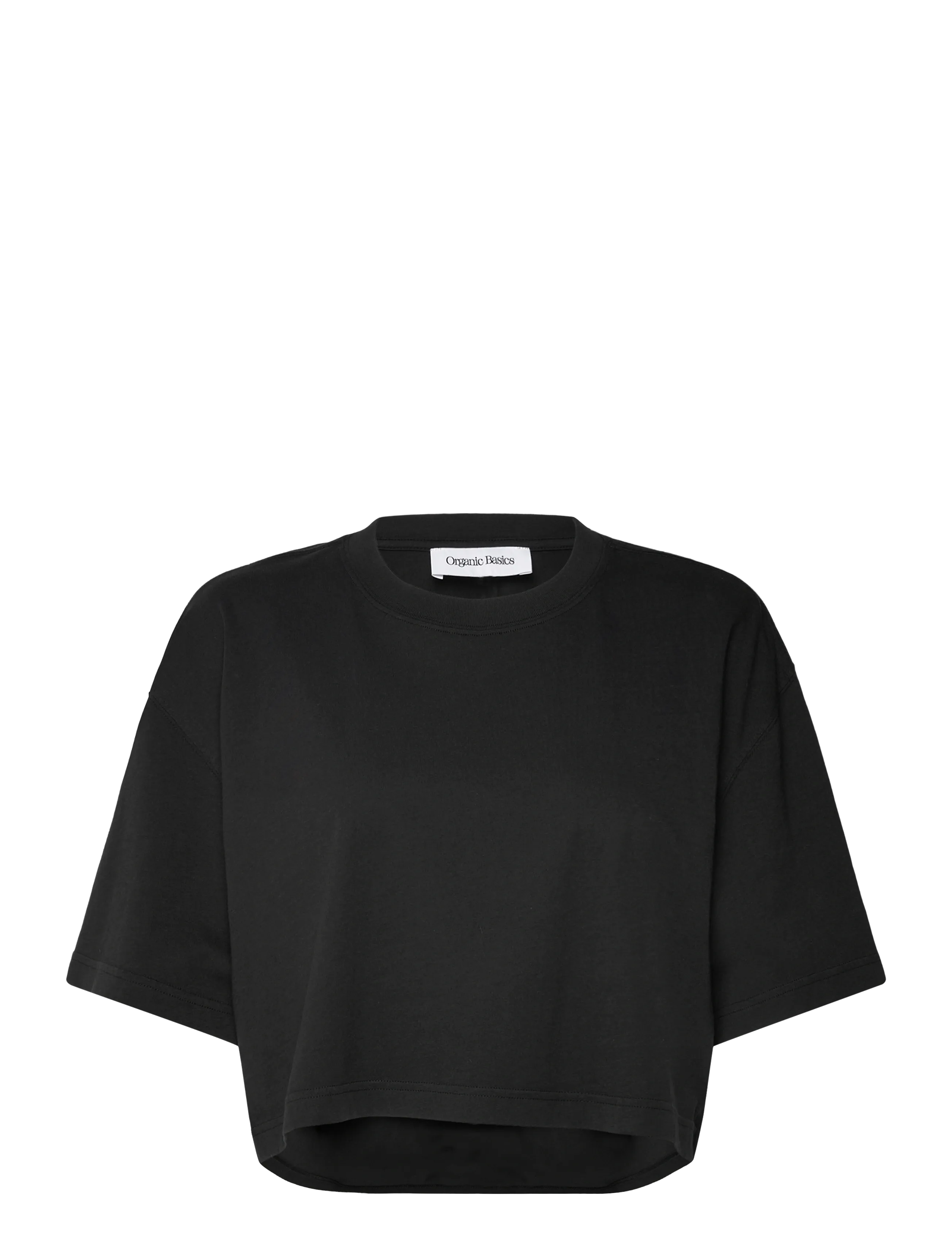 ORGANIC BASICS True Boxy Crop Tee Schwarz - S - Damen