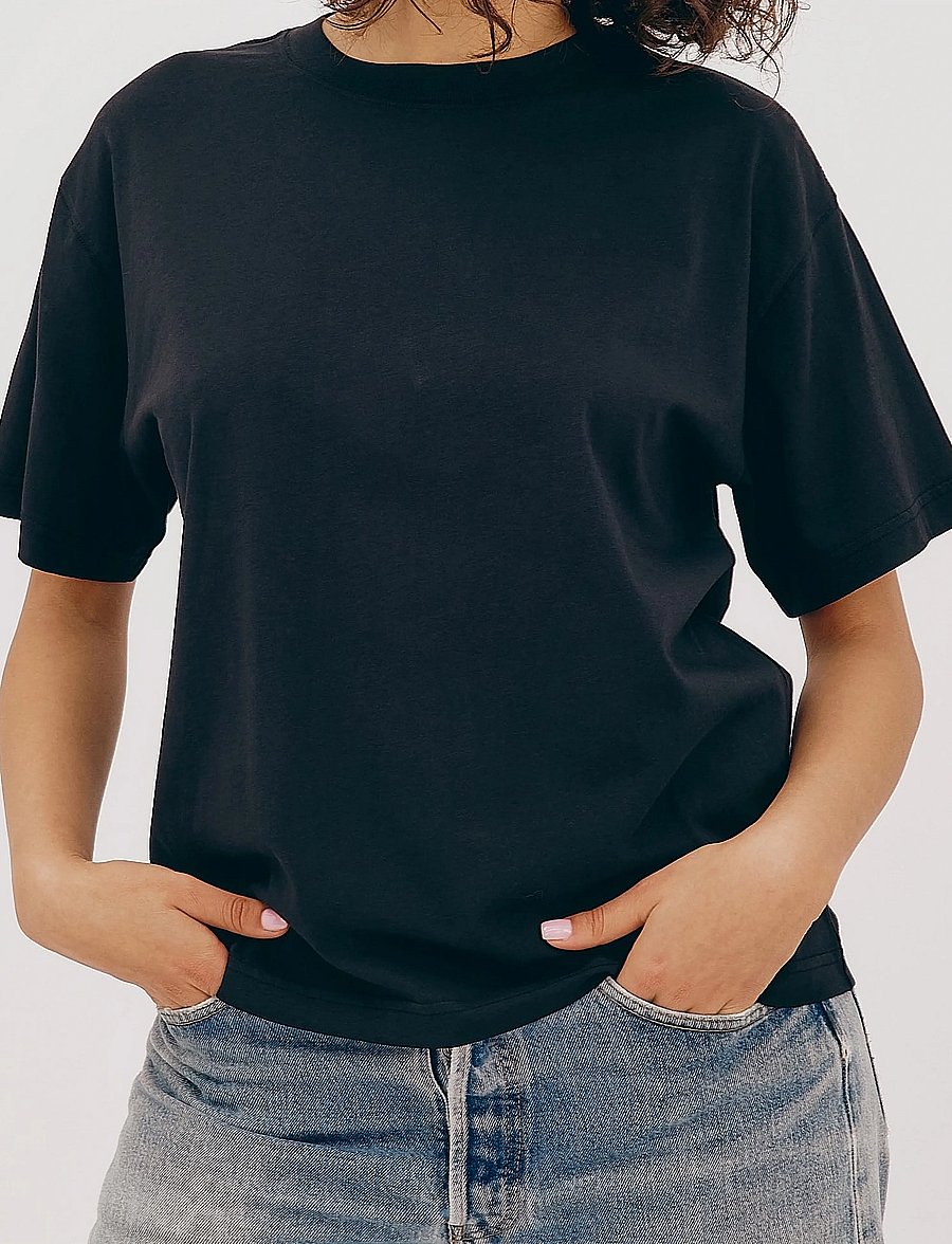 Organic Basics - True Boxy Tee - t-shirts - black - 0
