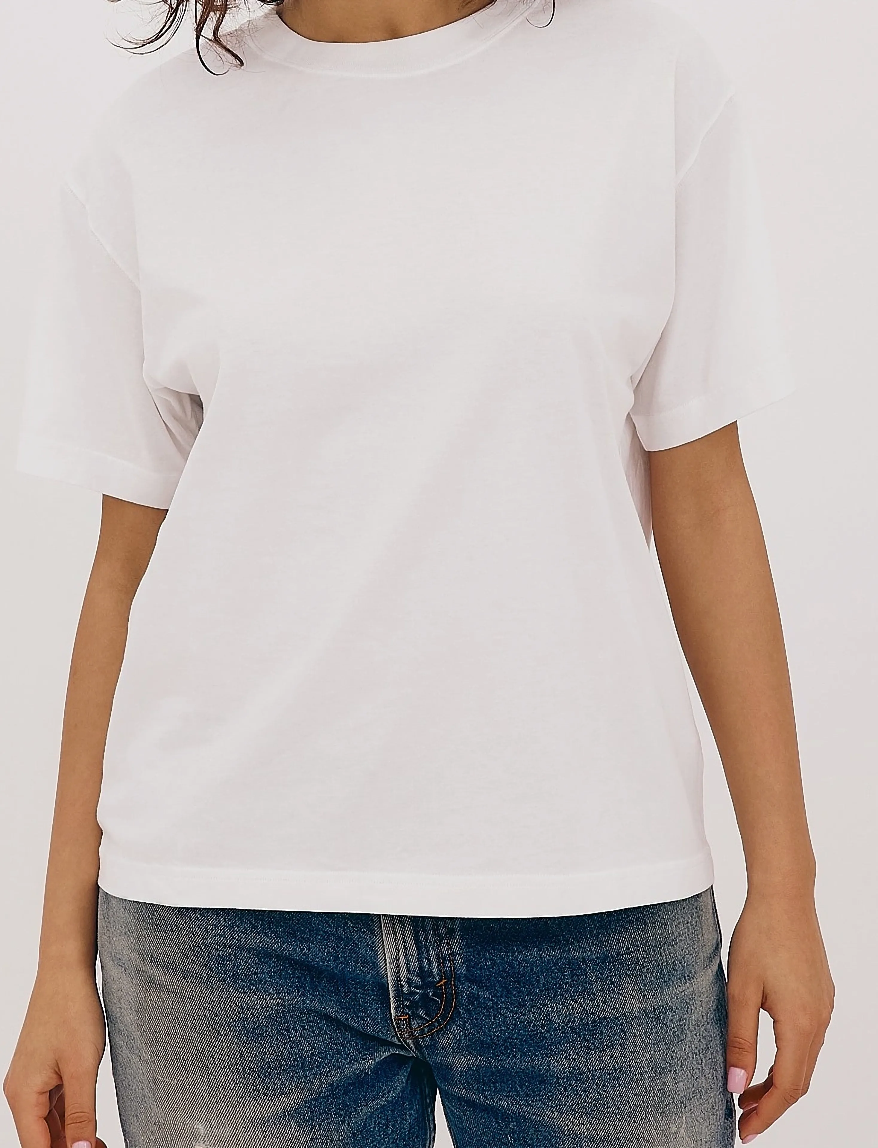 Organic Basics True Boxy Tee, Kvinder, Boxy T-shirt, Hvid, Str: S