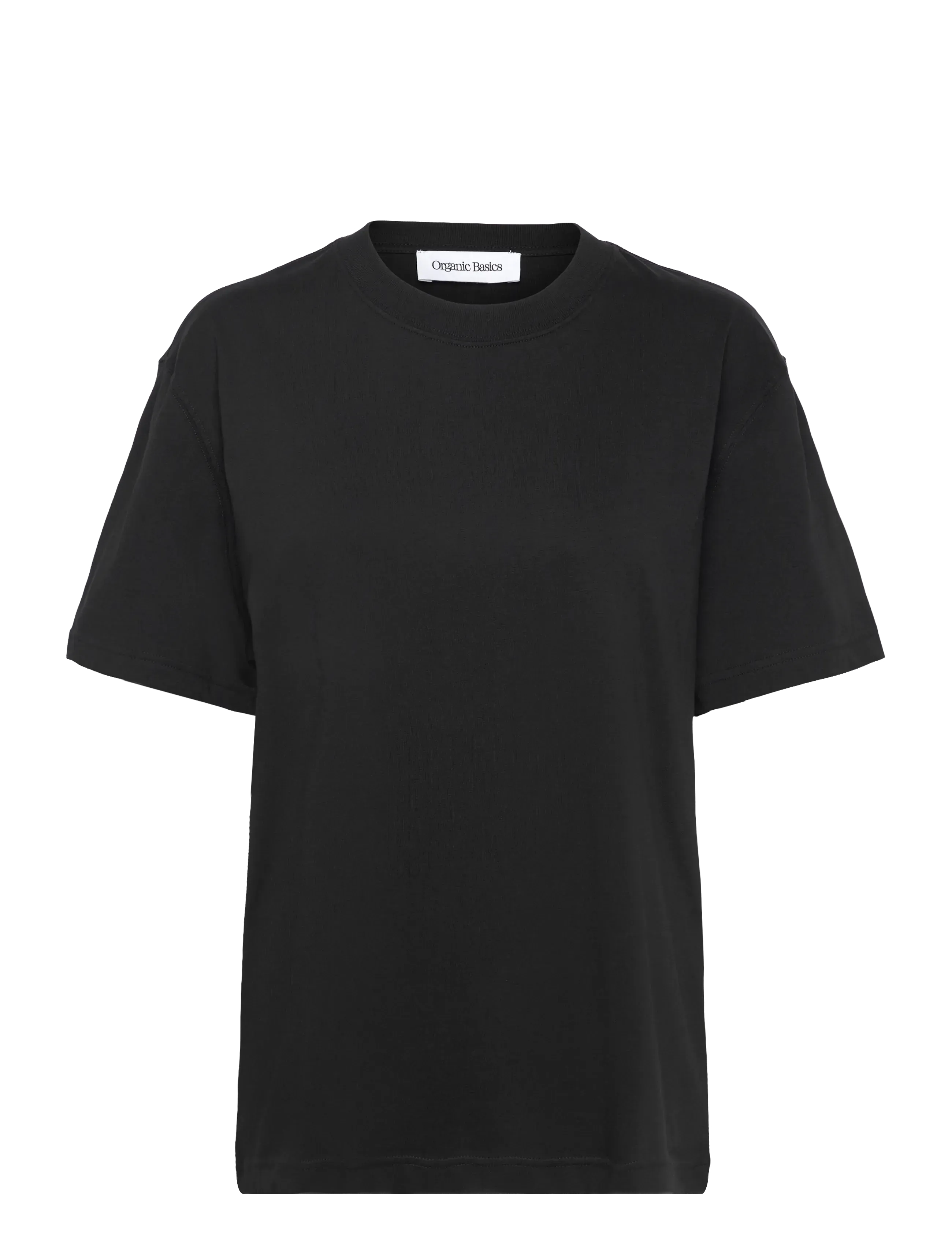 Organic Basics True Heavy Boxy Tee - Kvinder - BLACK / black