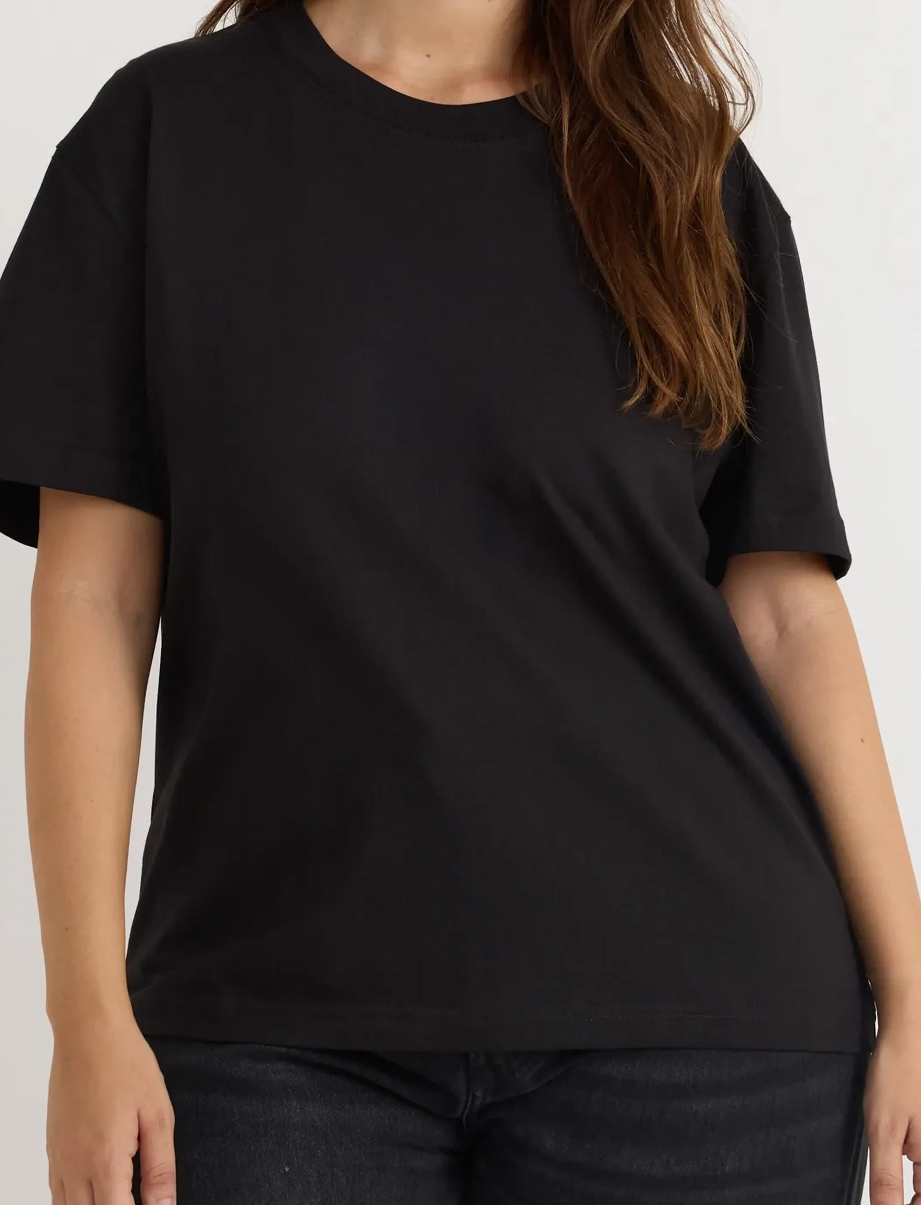 Organic Basics True Heavy Boxy Tee - T-Shirts & Tops - BLACK / black