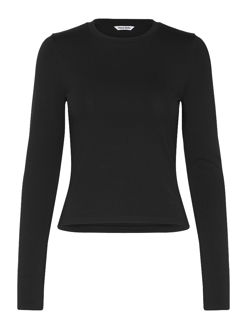 Organic Basics - Everyday Regular Long Sleeve Tee - nattøj & hyggetøj - black - 1