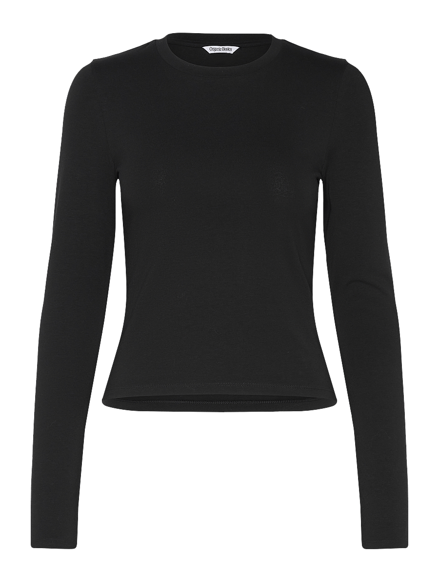 Organic Basics - Everyday Regular Long Sleeve Tee - oberteile - black - 1
