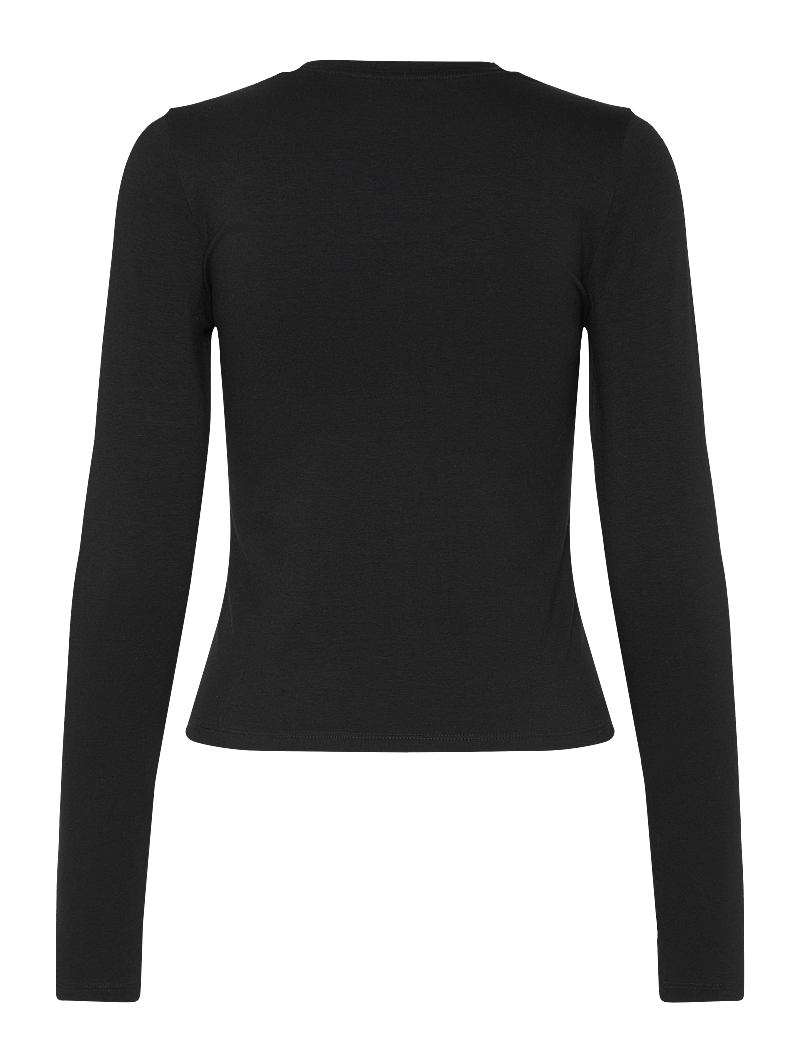 Organic Basics - Everyday Regular Long Sleeve Tee - nattøj & hyggetøj - black - 2