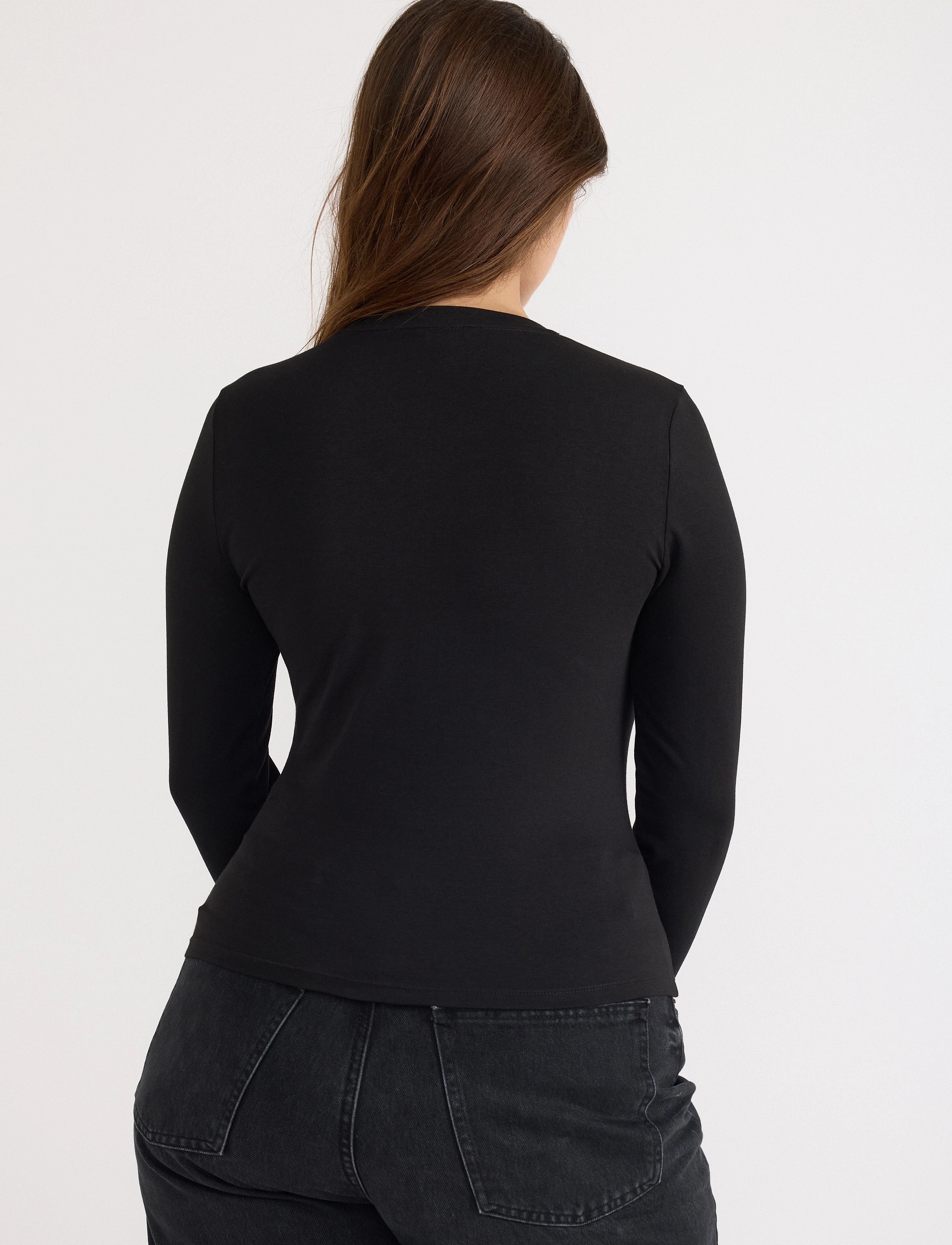 Organic Basics - Everyday Regular Long Sleeve Tee - oberteile - black - 4