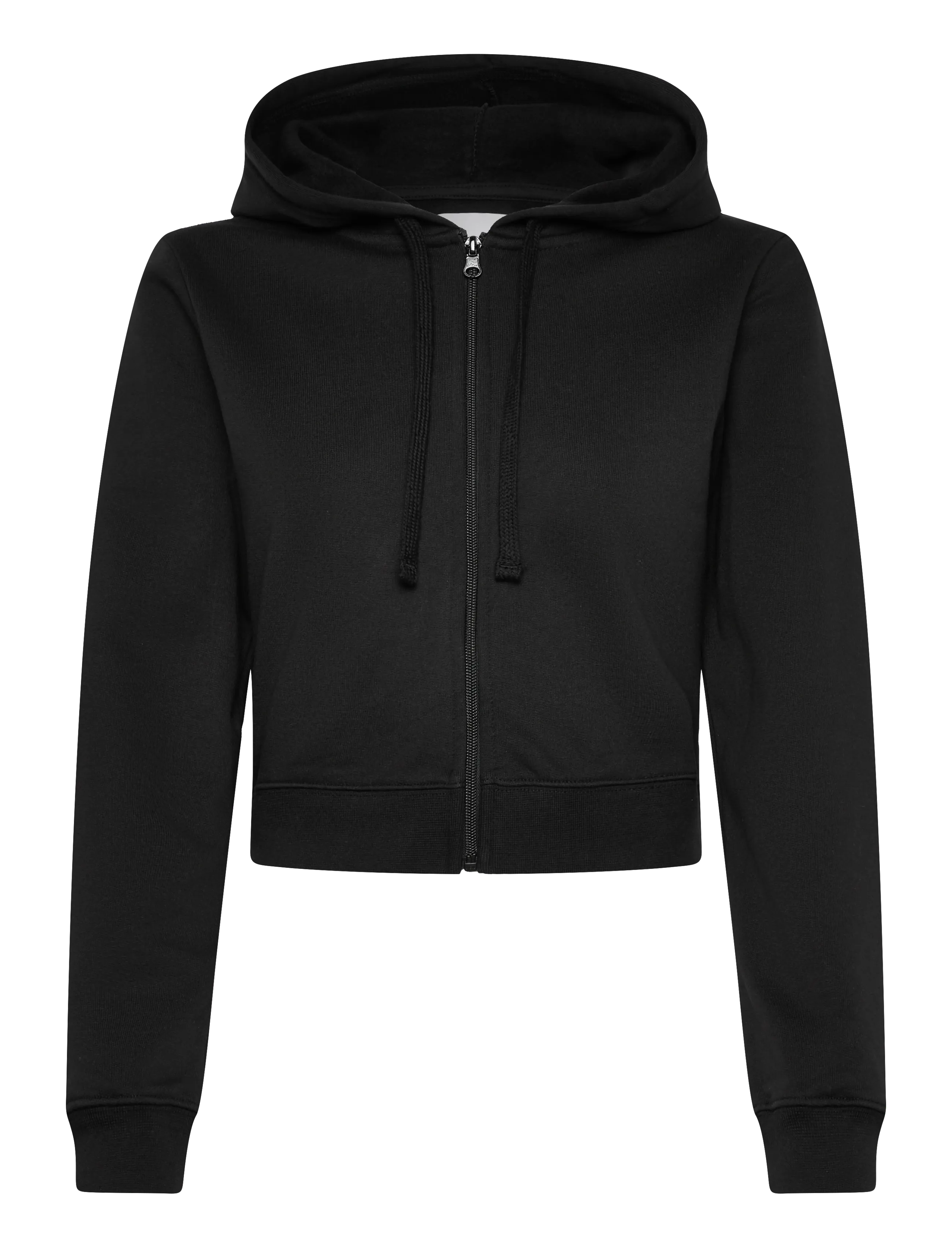 Organic Basics Weekend Crop Zip Hoodie - Tøj - BLACK / black