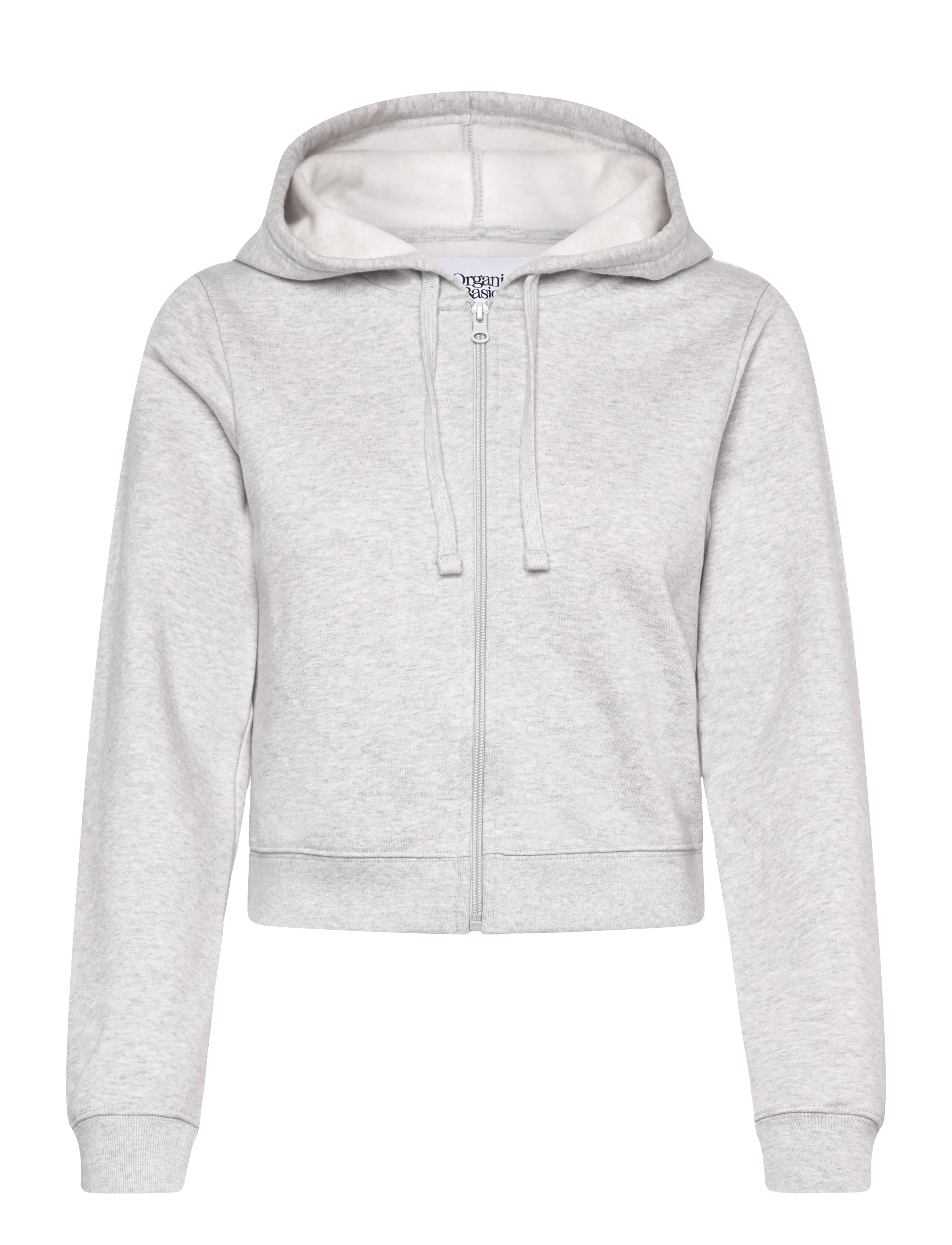 Organic Basics Weekend Crop Zip Hoodie - Tøj - MISTY GREY MELANGE / grey