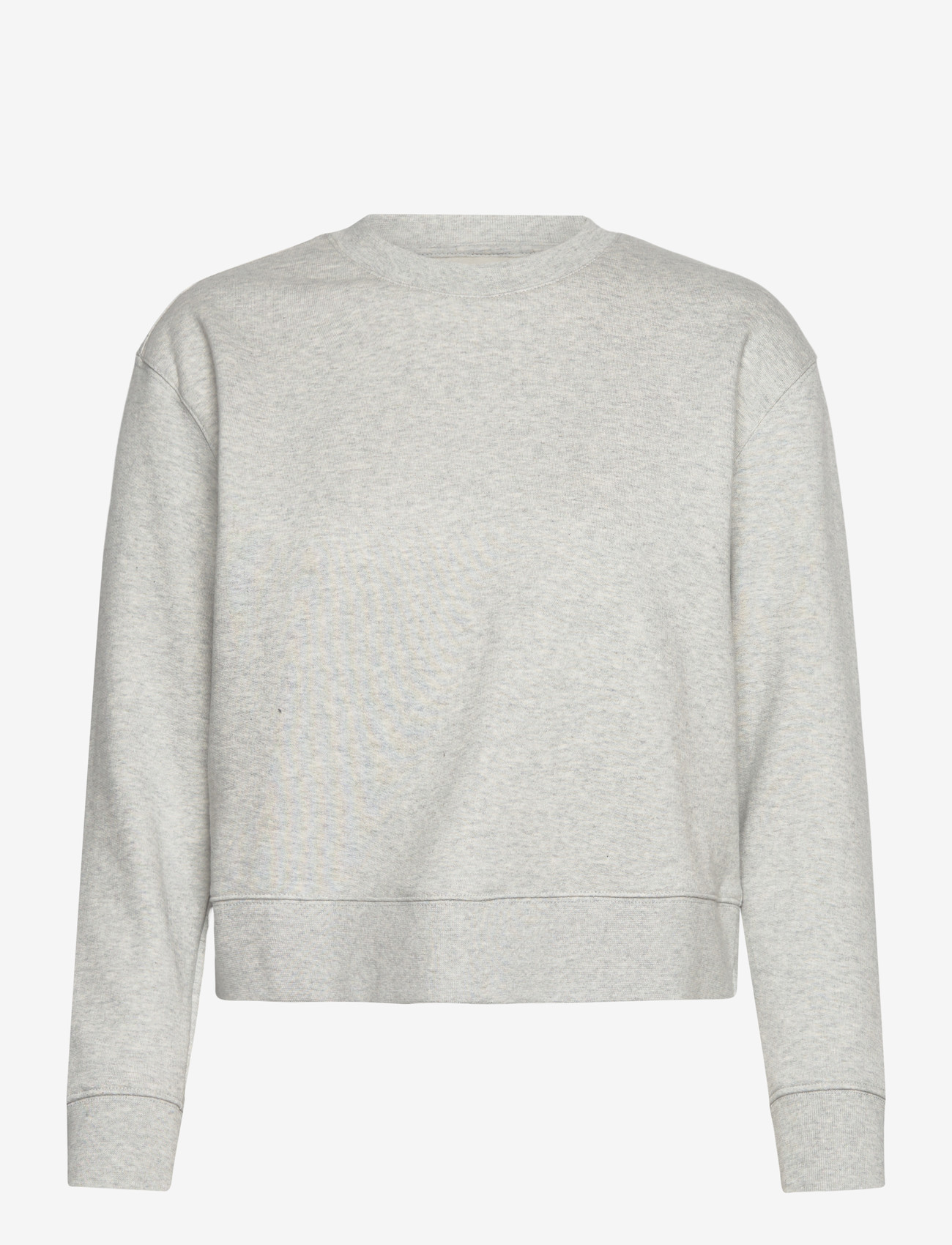 Organic Basics - Weekend Crop Crewneck - hættetrøjer - misty grey melange - 0