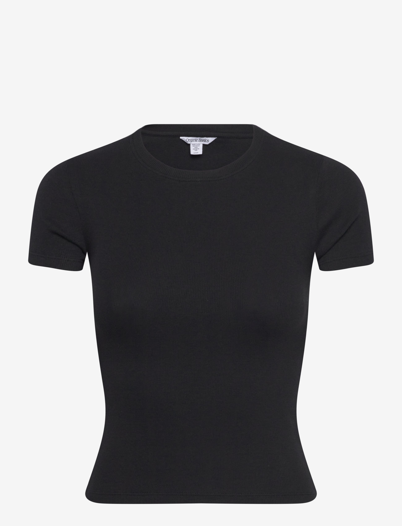 Organic Basics - Core Rib Tee - höstkläder - black - 0