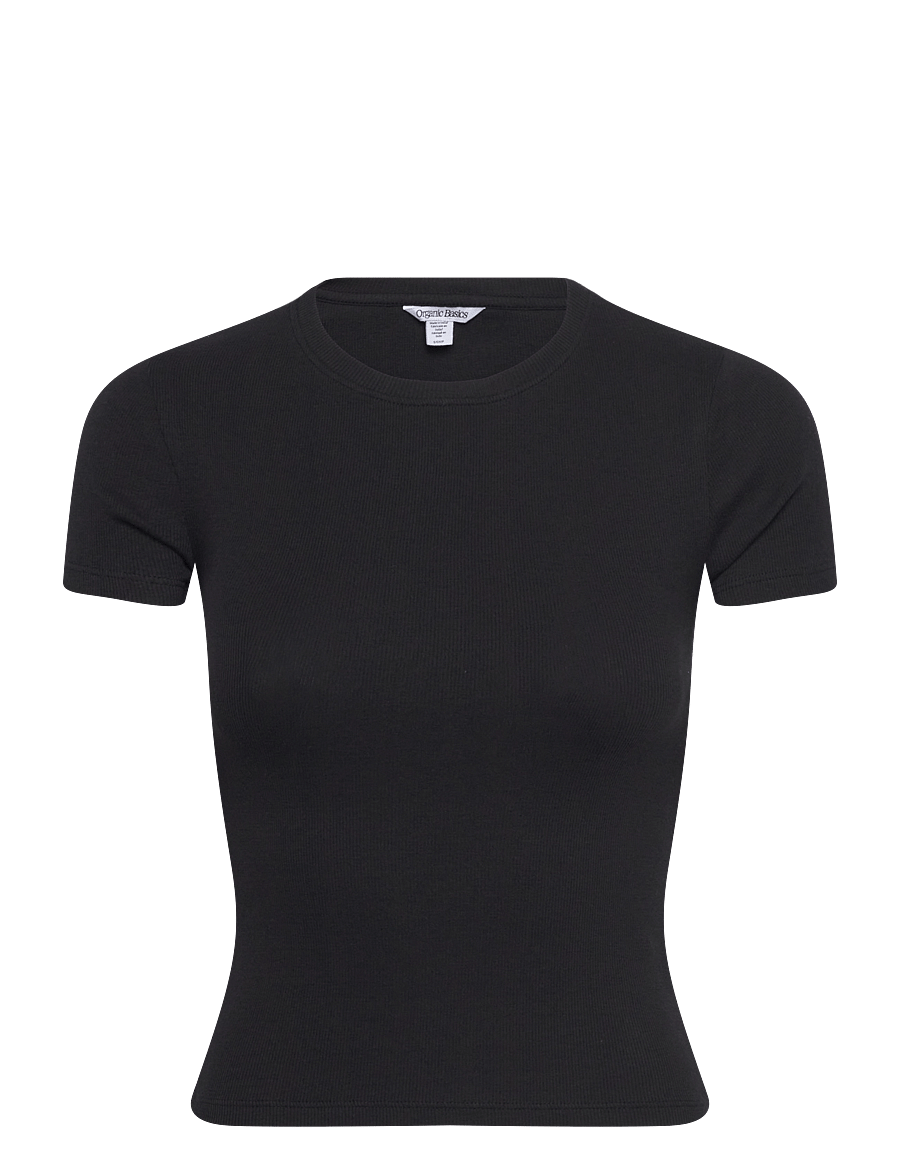Organic Basics - Core Rib Tee - t-särgid - black - 1