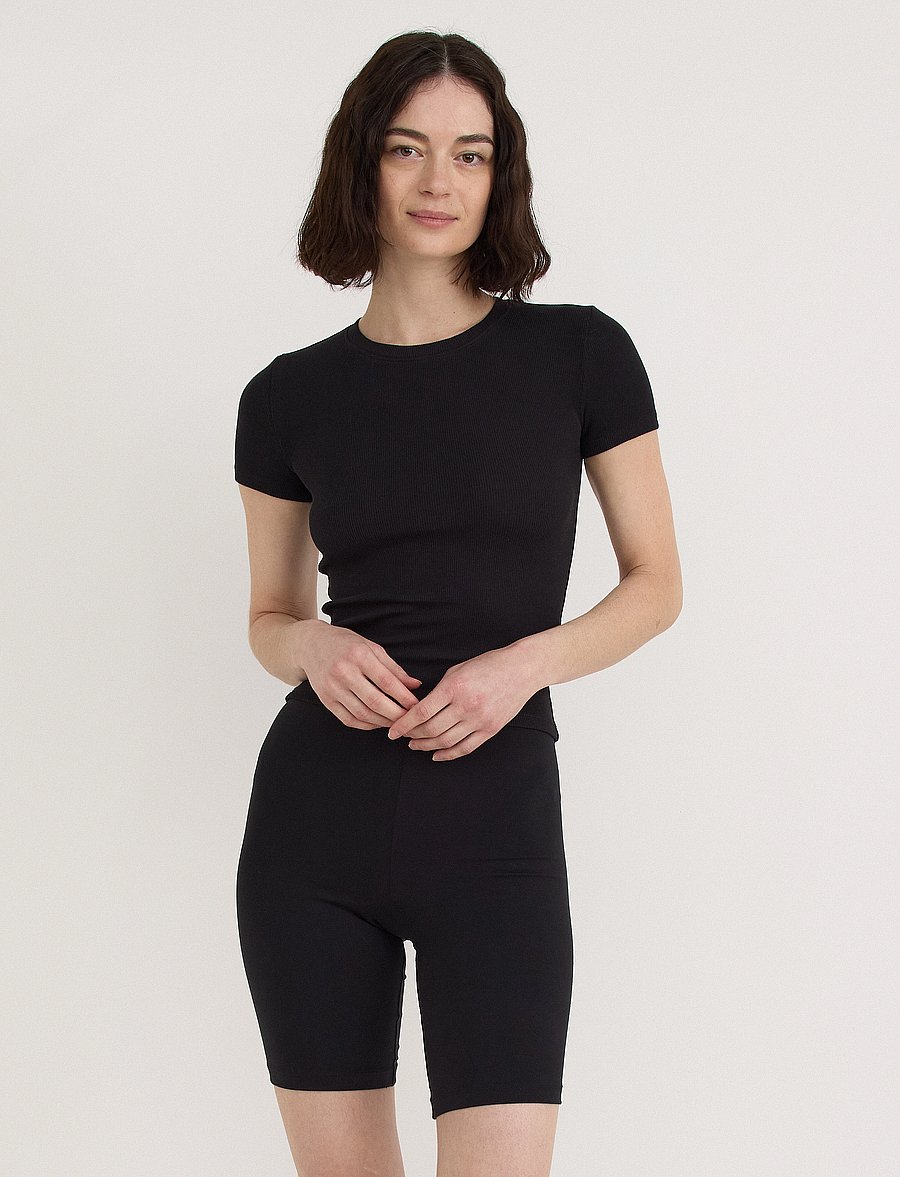 Organic Basics - Core Rib Tee - t-särgid - black - 0
