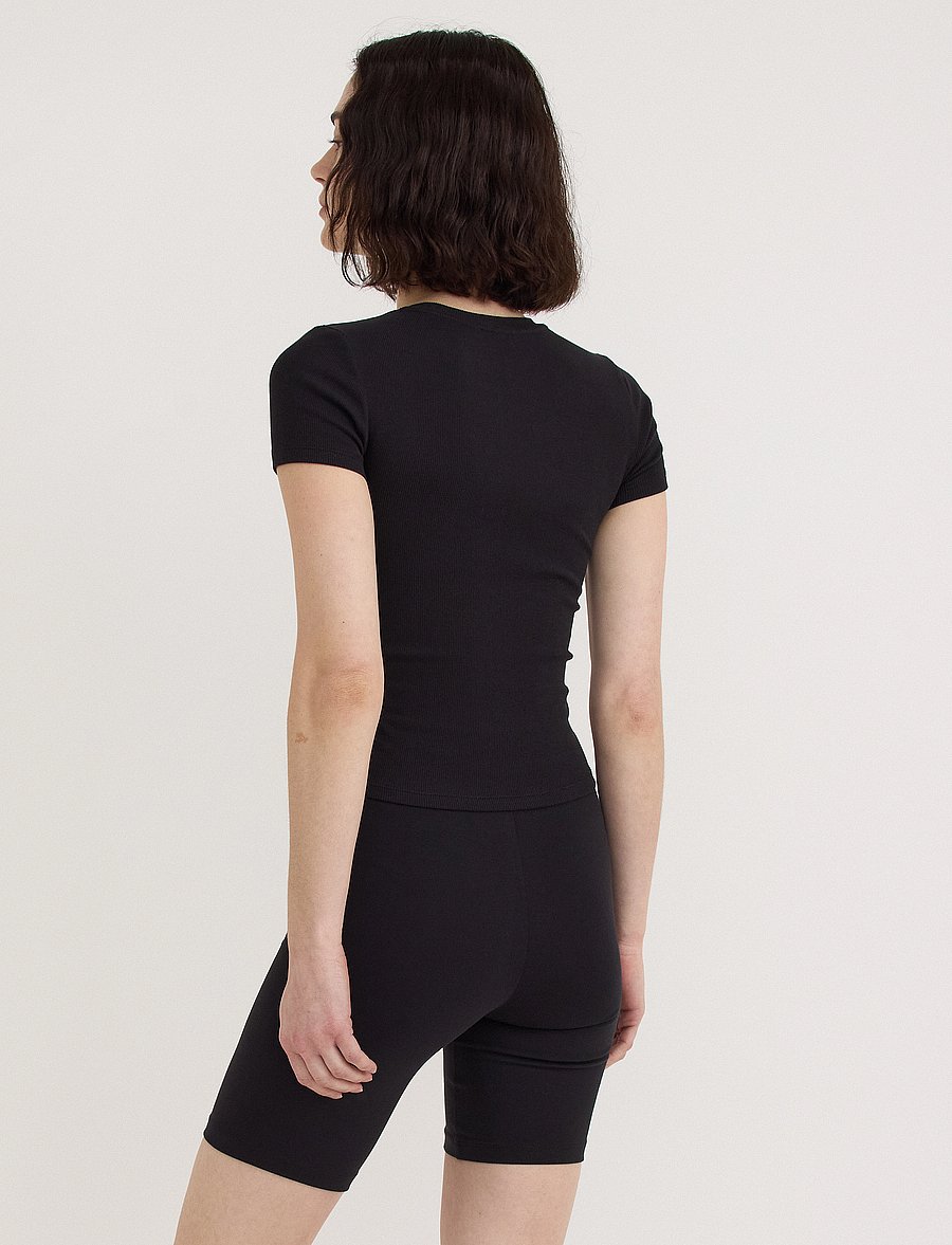 Organic Basics - Core Rib Tee - t-särgid - black - 3