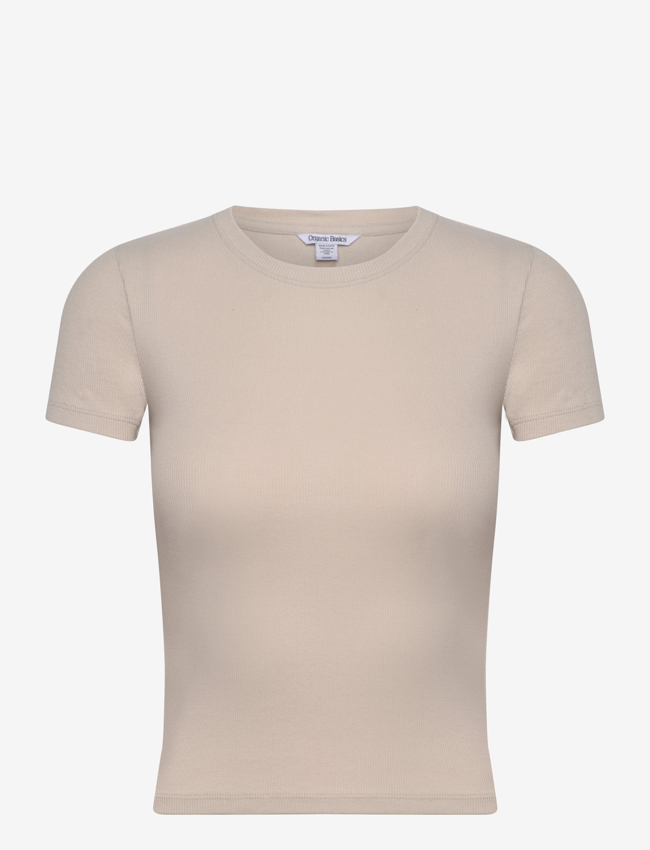 Organic Basics - Core Rib Tee - t-shirts - sandstone - 1