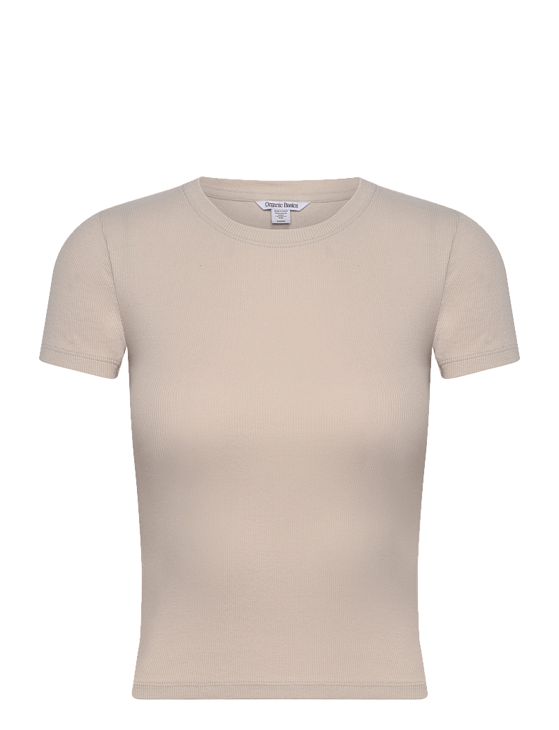 Organic Basics - Core Rib Tee - t-shirts - sandstone - 1