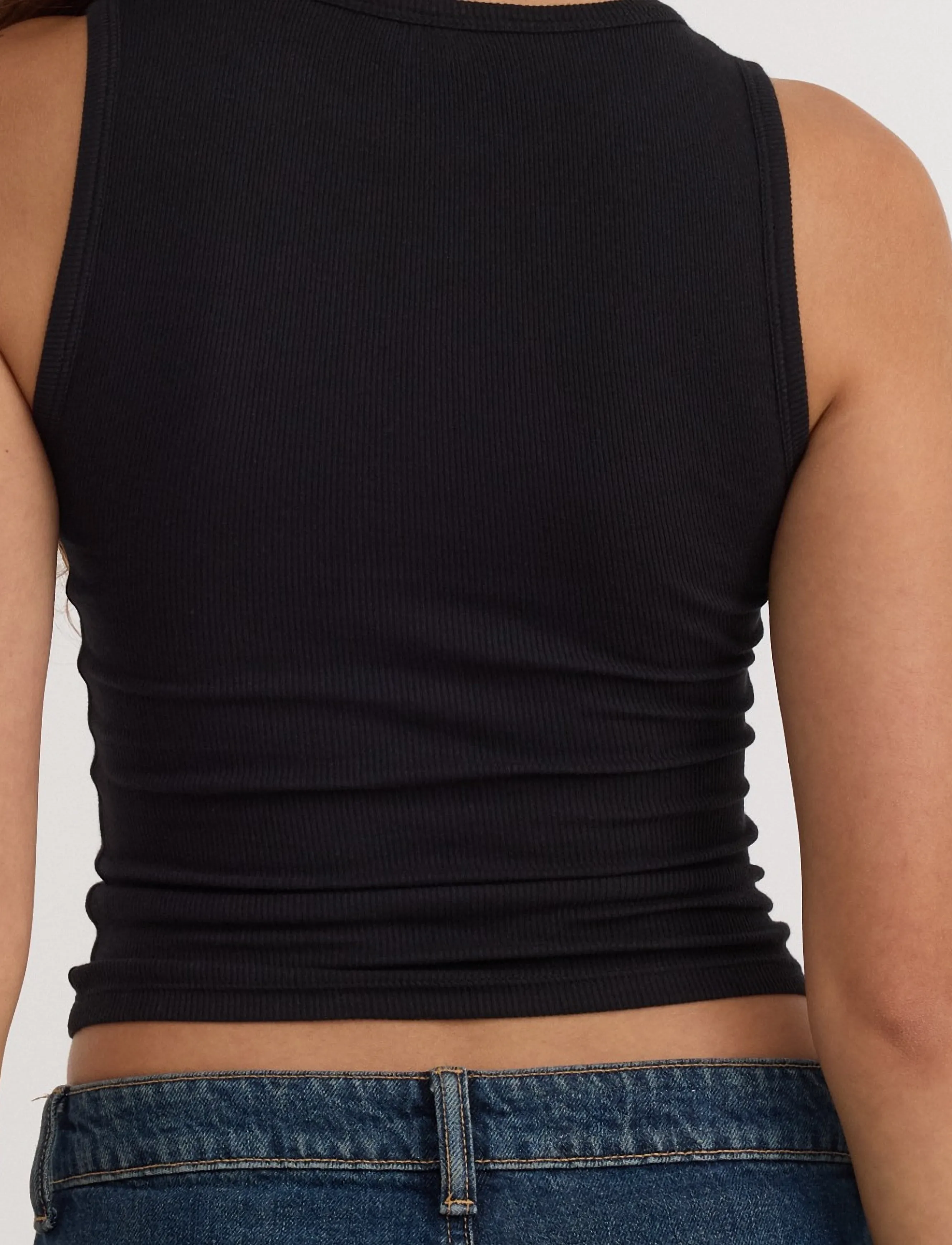 Organic Basics - Core Rib Tank Top - linnen - black - 3