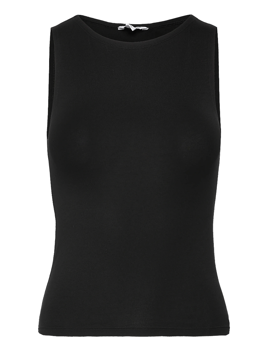 Organic Basics - Everyday Boat Neck Top - linnen - black - 0