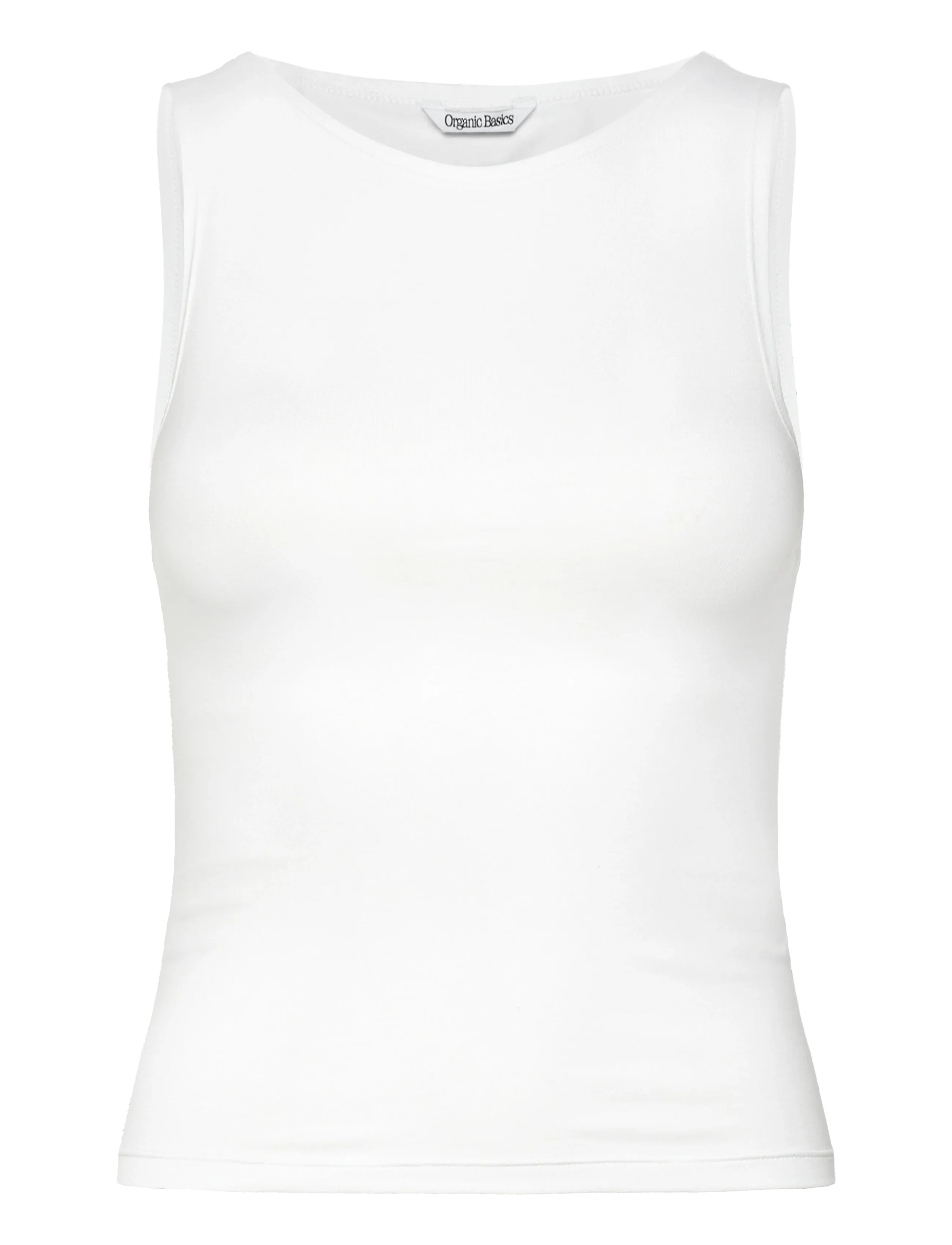 Organic Basics Everyday Boat Neck Top, Kvinder, Bådudskæring Tanktop, Hvid, Str: XS