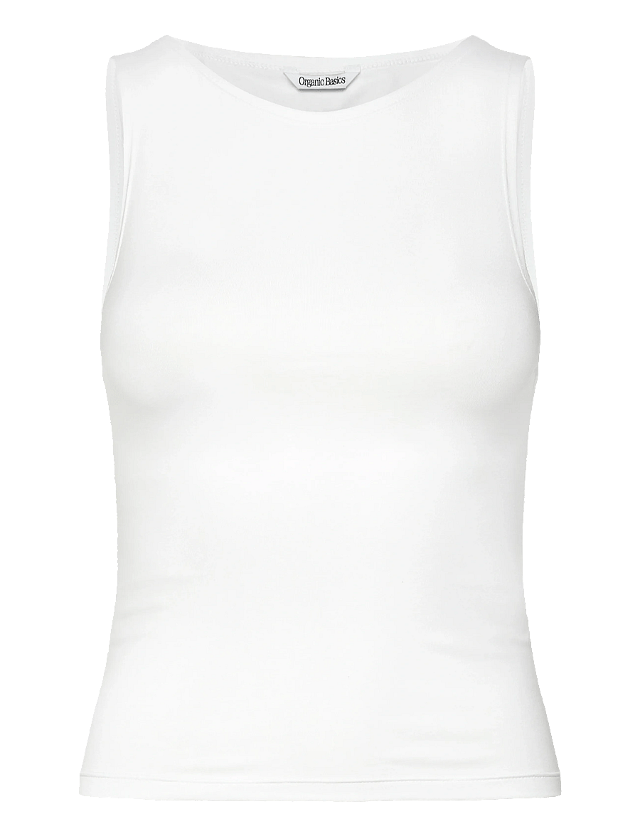 Organic Basics - Everyday Boat Neck Top - tanktops - white - 0
