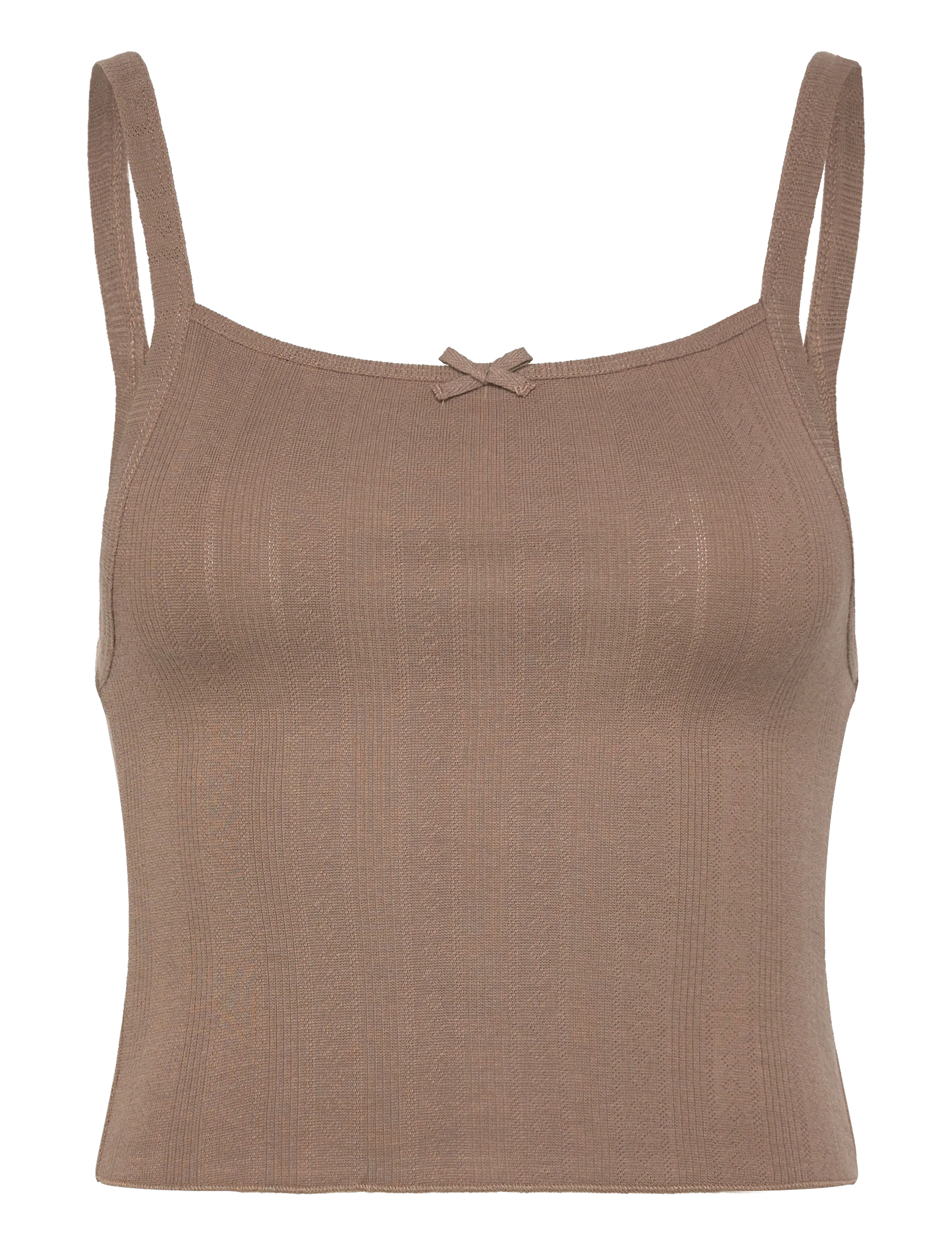 Organic Basics Pointelle Top, Kvinder, Pointelle Top, Brun, Str: L