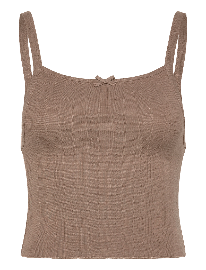 Organic Basics - Pointelle Top - oberteile - clay - 0