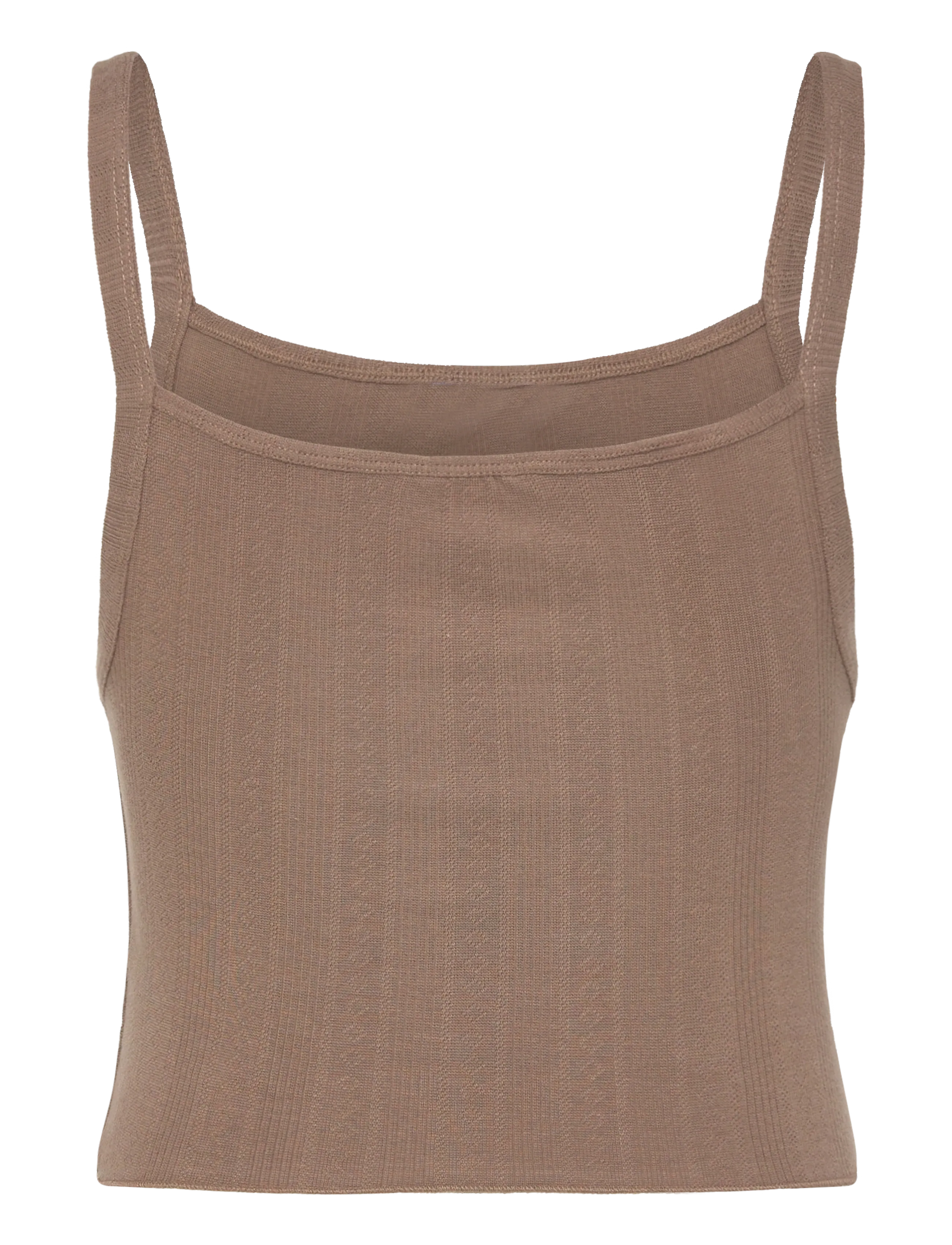 Organic Basics - Pointelle Top - toppar - clay - 1