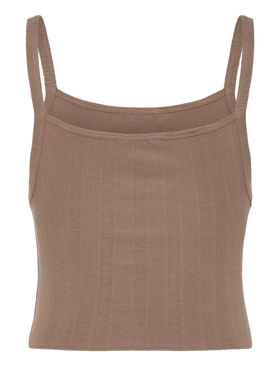 Organic Basics - Pointelle Top - toppar - clay - 1