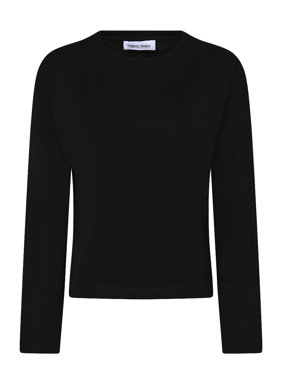 Organic Basics - True Heavy Long Sleeve Tee - langærmede toppe - black - 1