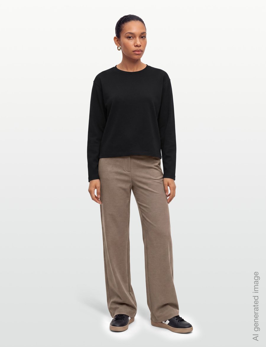 Organic Basics - True Heavy Long Sleeve Tee - langærmede toppe - black - 0