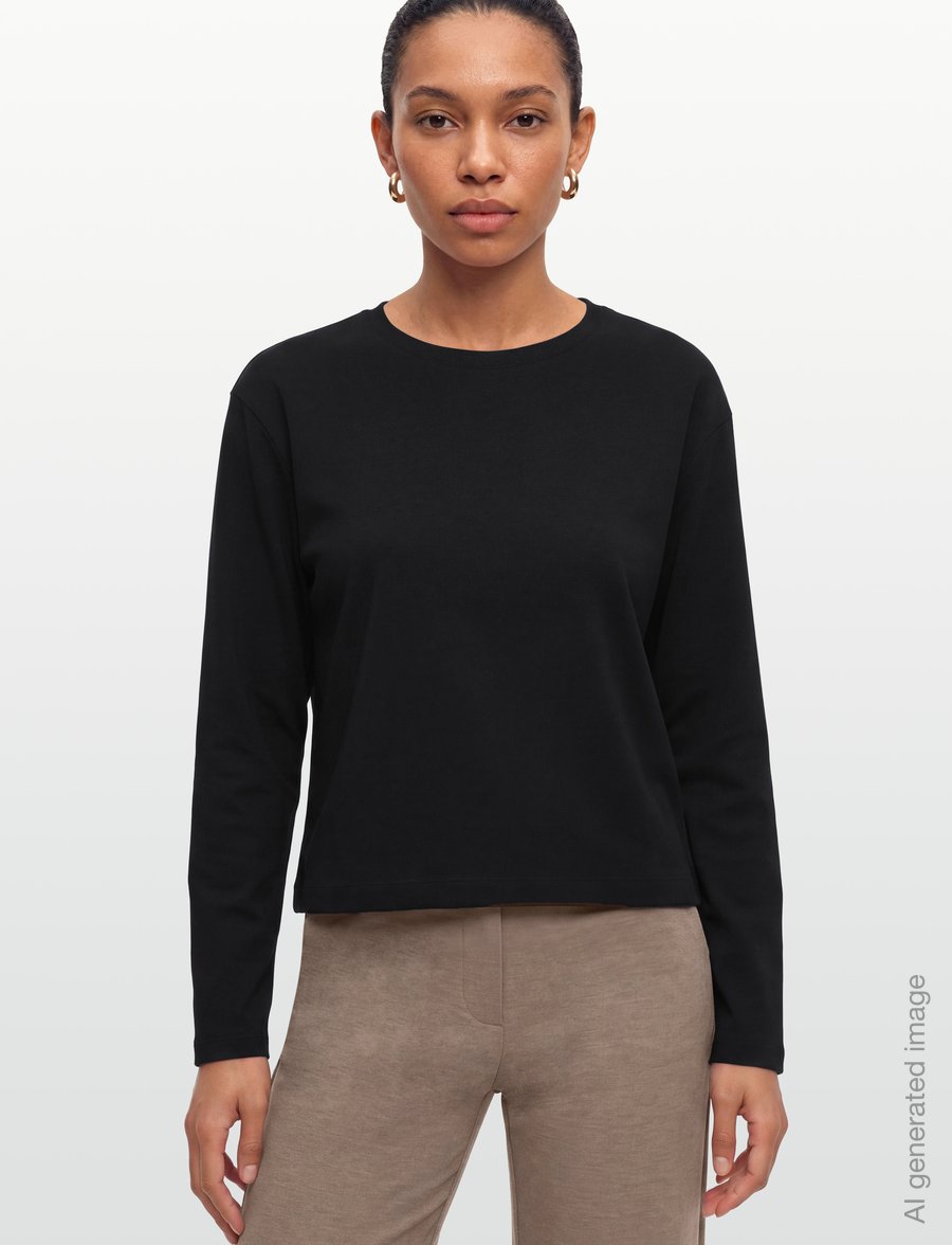 Organic Basics - True Heavy Long Sleeve Tee - langærmede toppe - black - 3