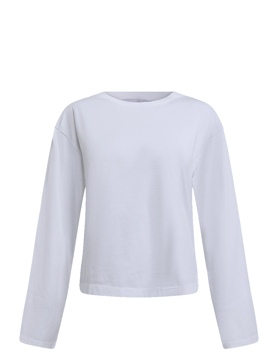 Organic Basics - True Heavy Long Sleeve Tee - langärmlige tops - white - 1