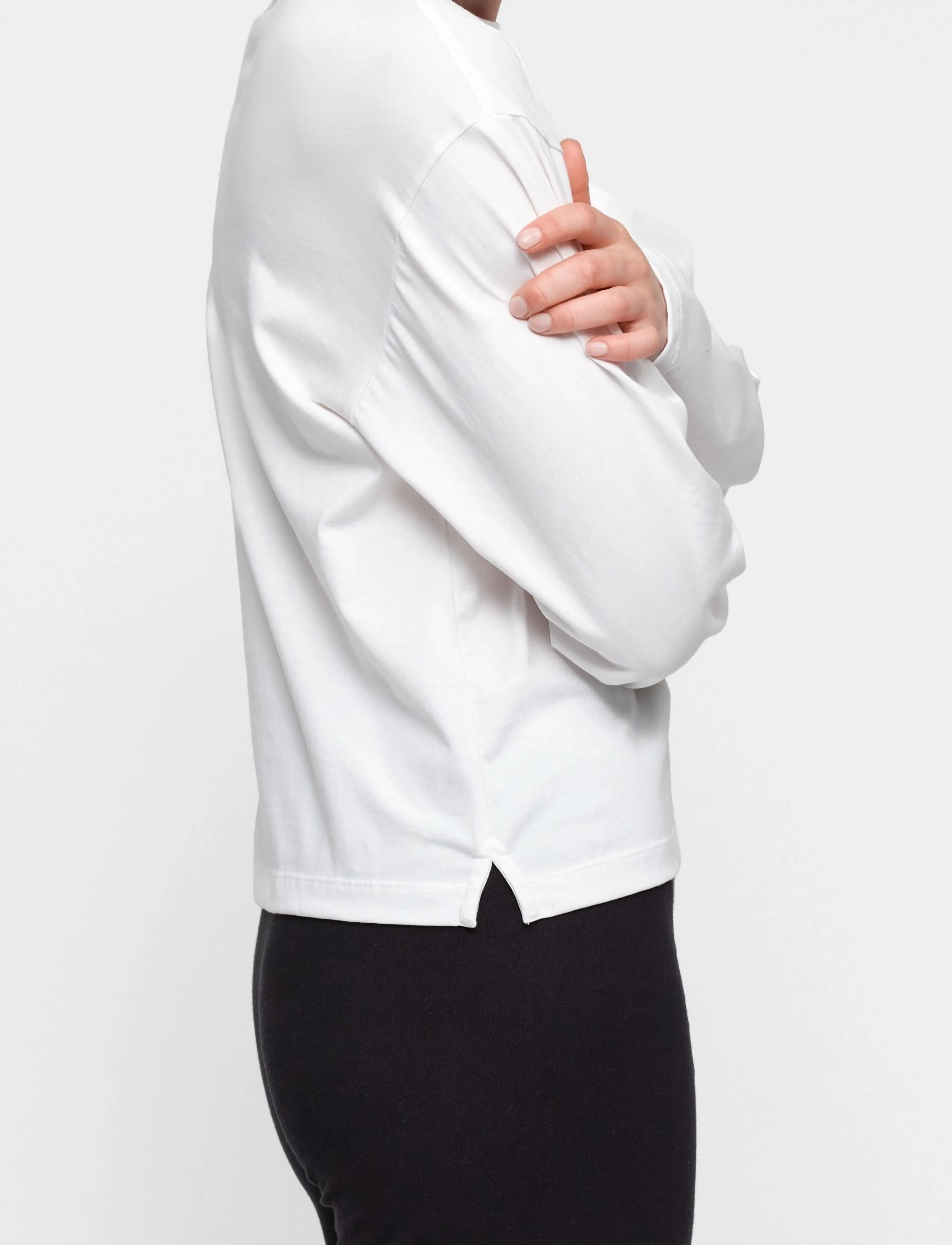 Organic Basics - True Heavy Long Sleeve Tee - langärmlige tops - white - 3