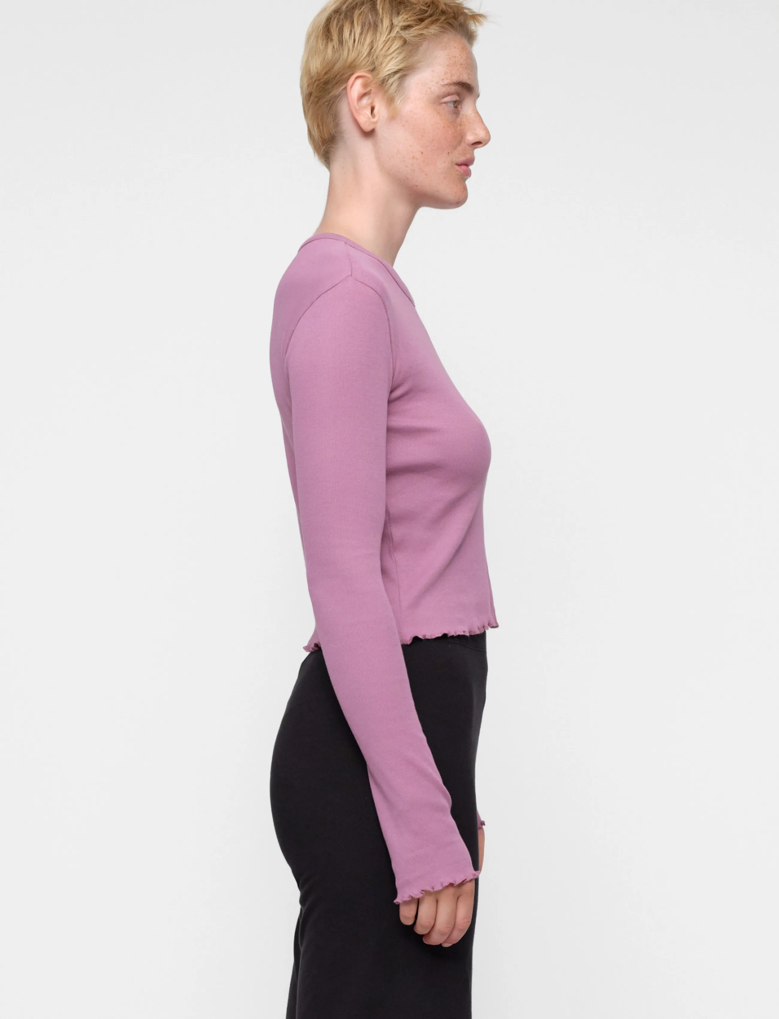 Organic Basics - Core Rib Long Sleeve - topid - sugar plum - 2