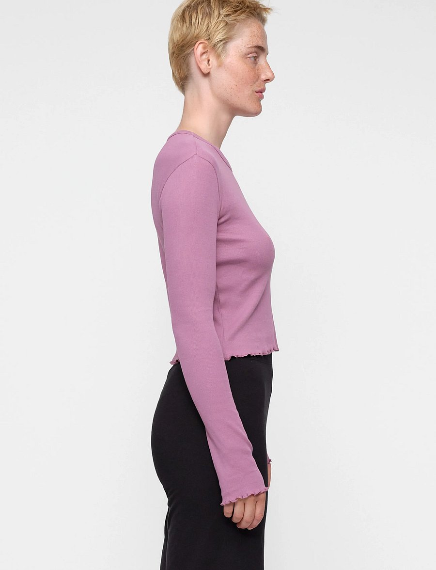 Organic Basics - Core Rib Long Sleeve - topid - sugar plum - 2