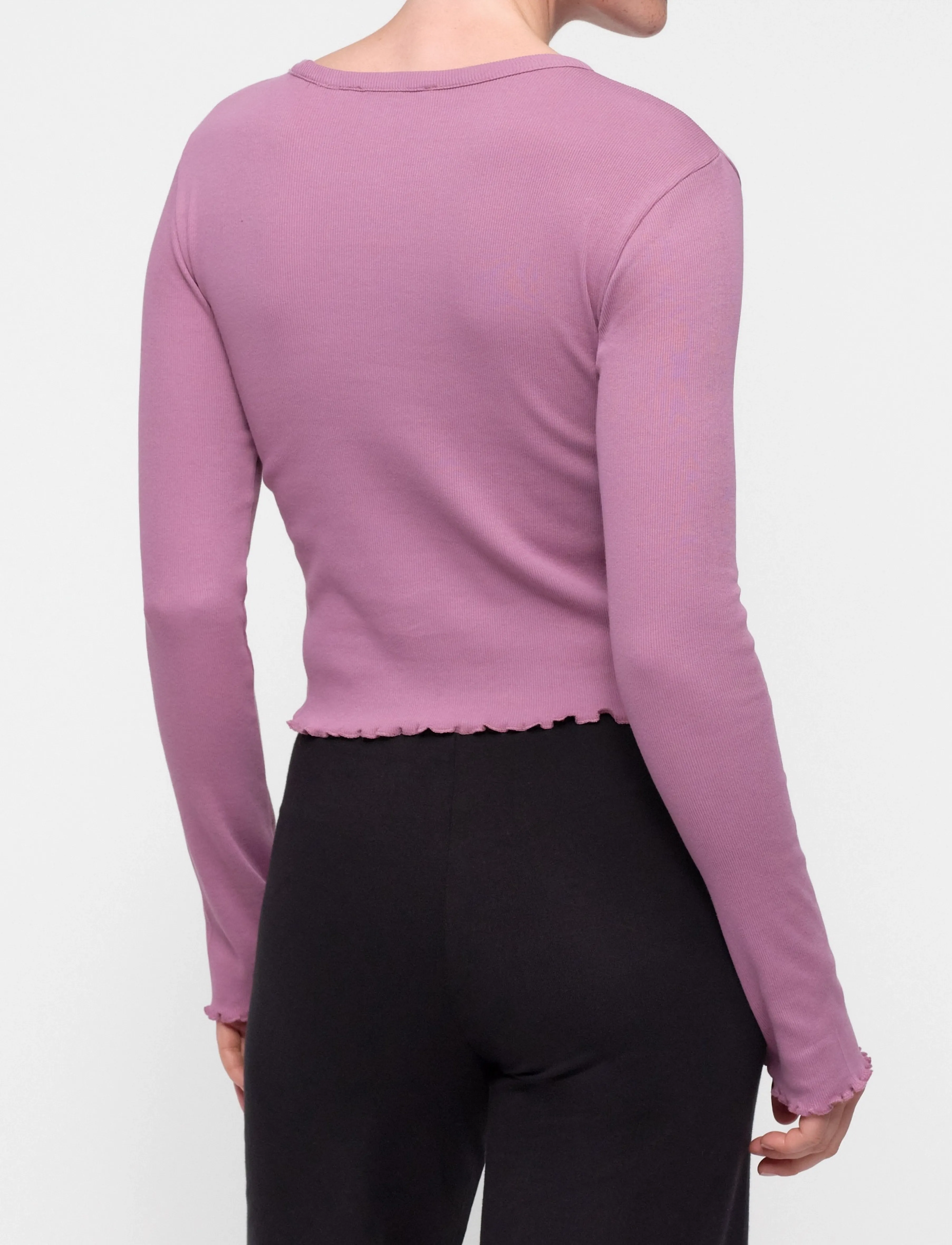 Organic Basics - Core Rib Long Sleeve - oberteile - sugar plum - 2