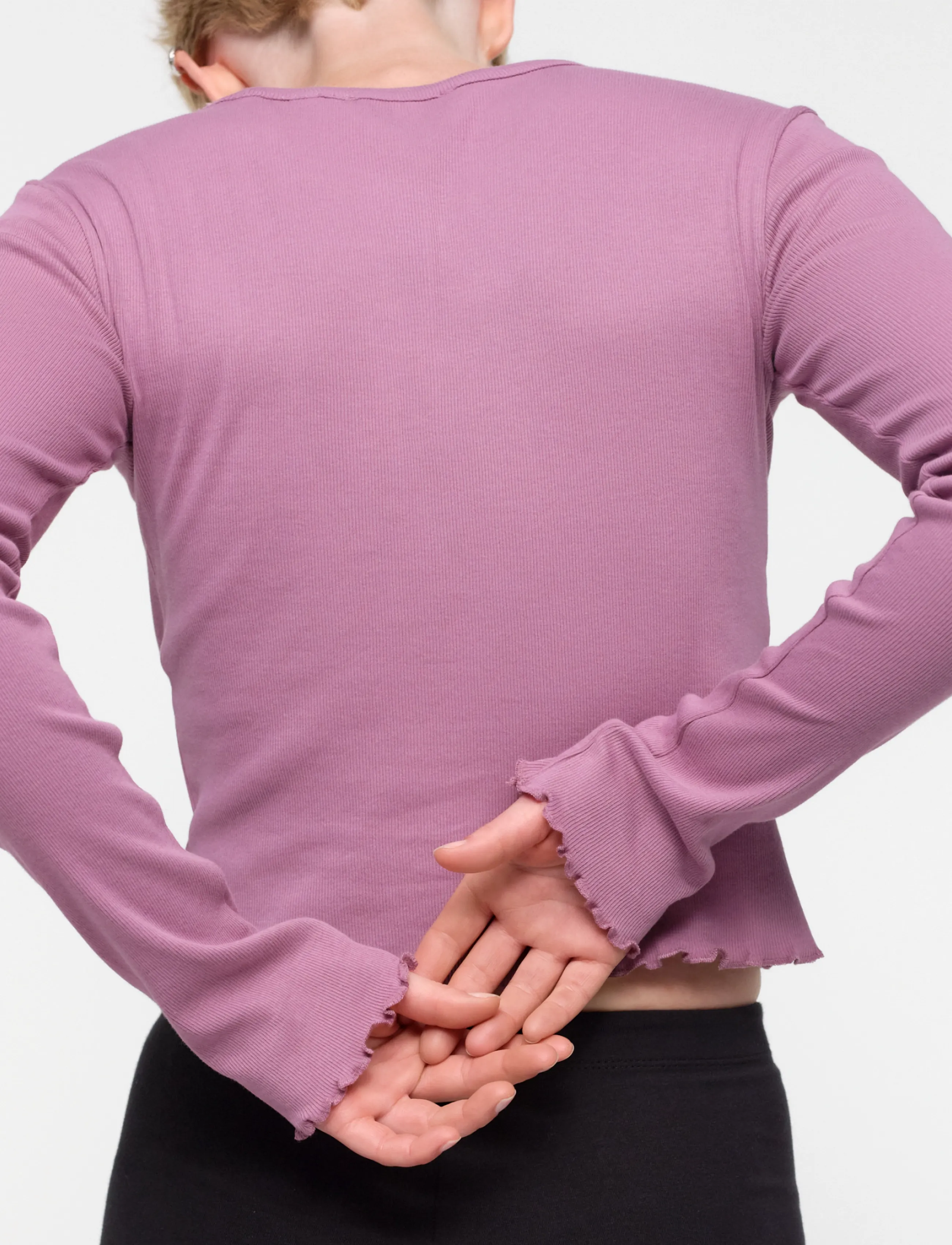 Organic Basics - Core Rib Long Sleeve - topid - sugar plum - 4