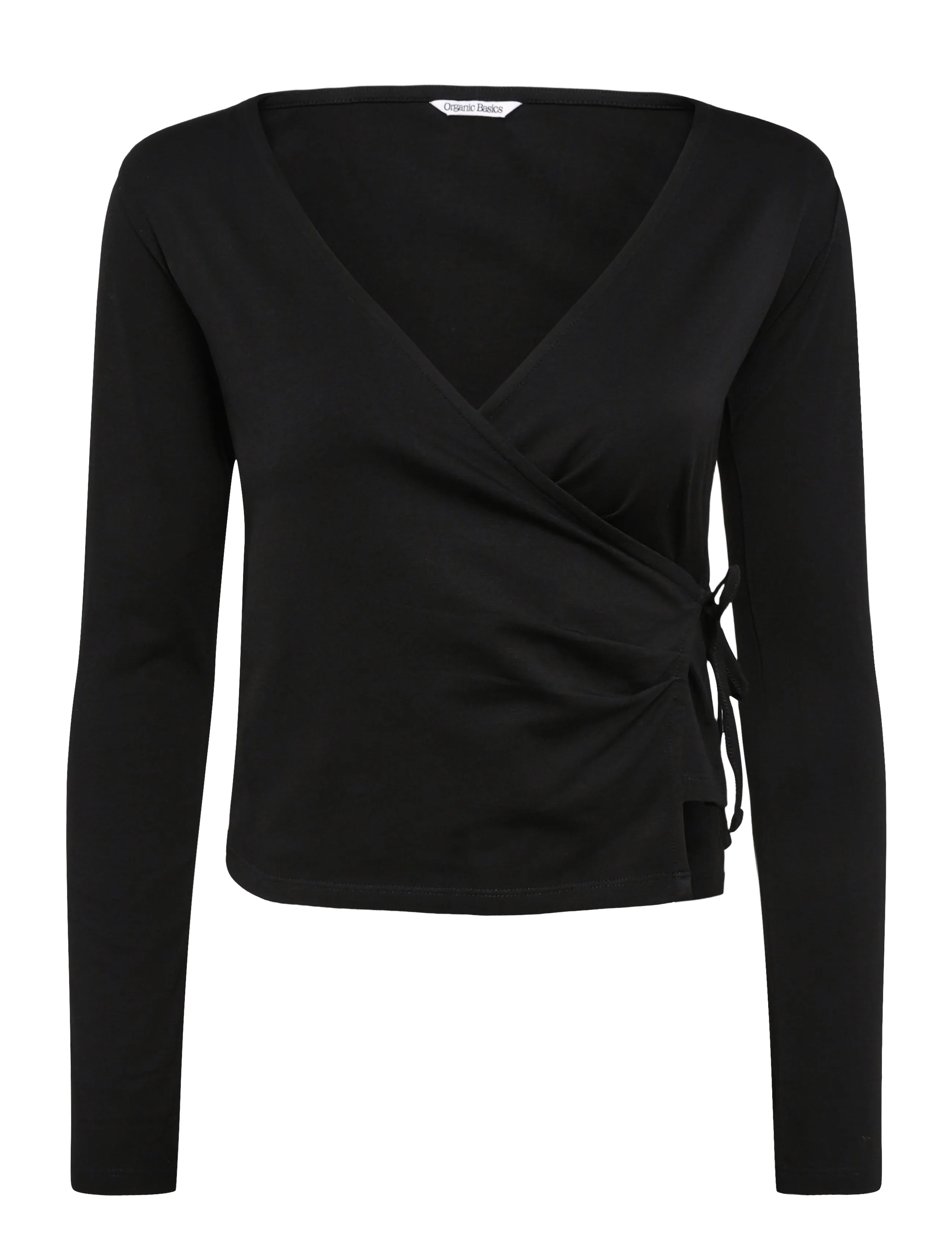 Organic Basics Everyday Wrap Top - Organic Basics - BLACK / black