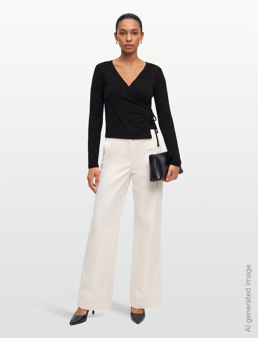 Organic Basics - Everyday Wrap Top - oberteile - black - 0
