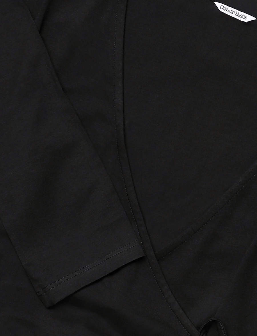 Organic Basics - Everyday Wrap Top - topid - black - 2