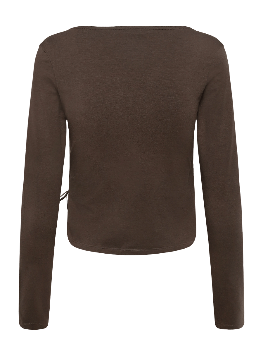 Organic Basics - Everyday Wrap Top - topid - truffle - 2