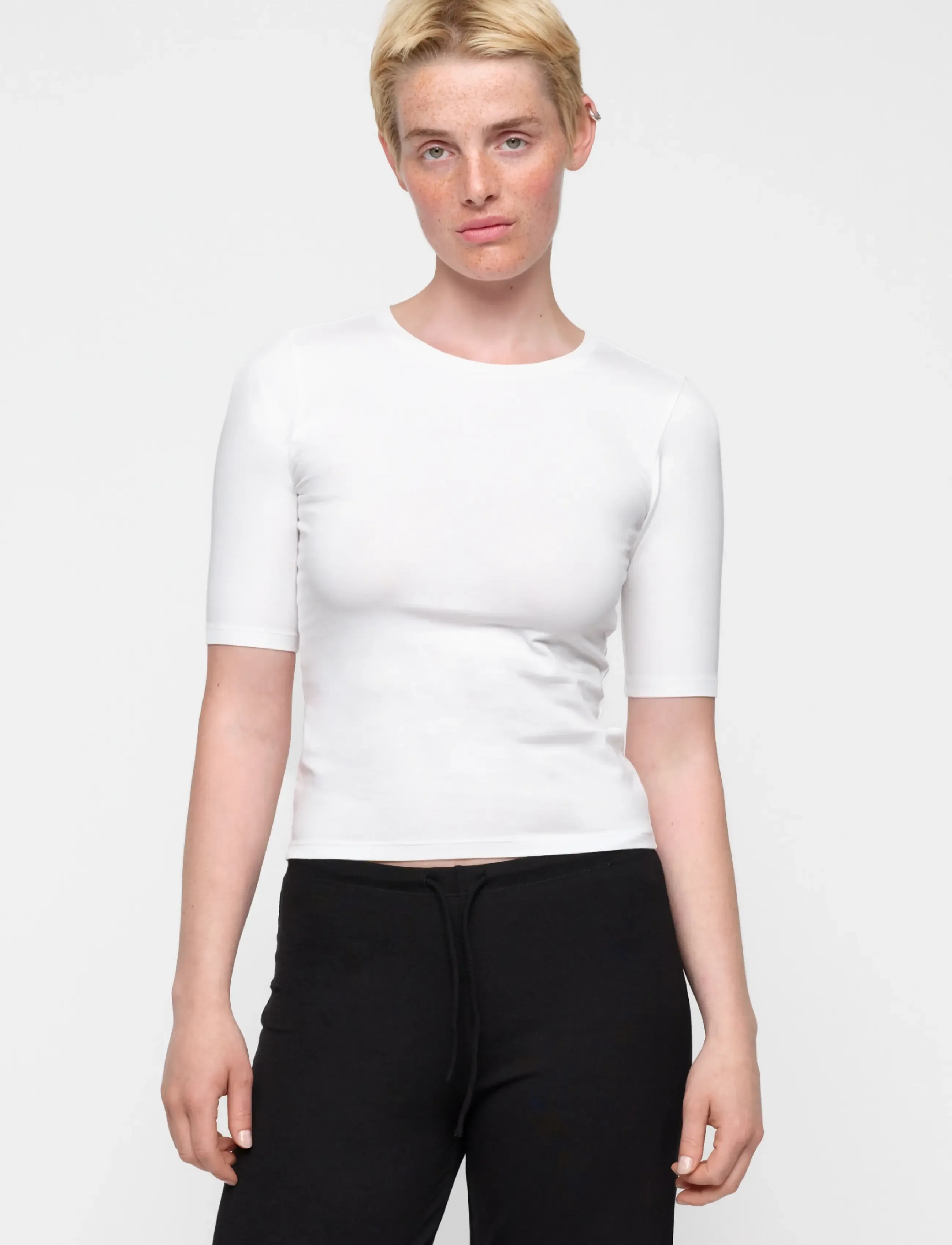 Organic Basics Everyday 3/4 Sleeve Tee - Organic Basics - WHITE / white