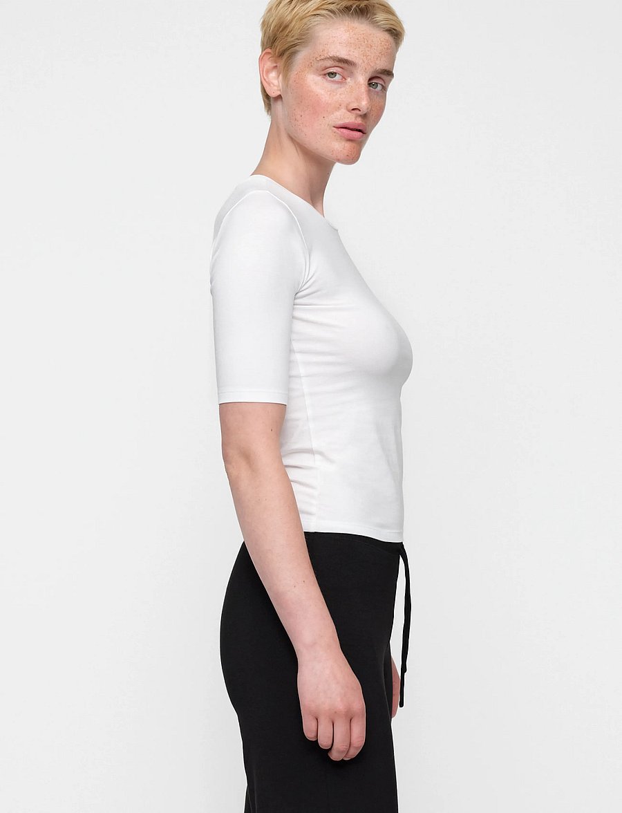 Organic Basics - Everyday 3/4 Sleeve Tee - topid - white - 2