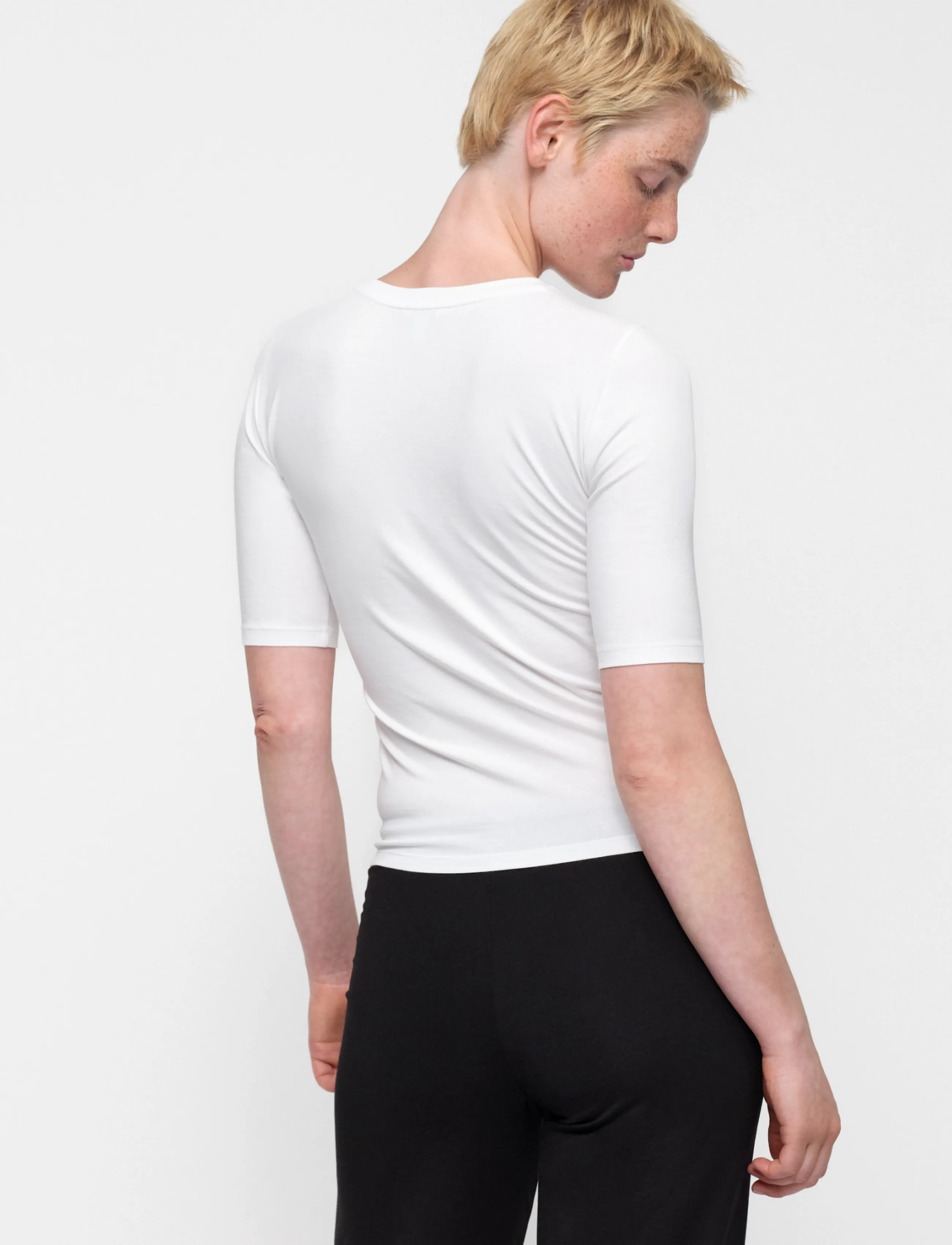 Organic Basics - Everyday 3/4 Sleeve Tee - topid - white - 3