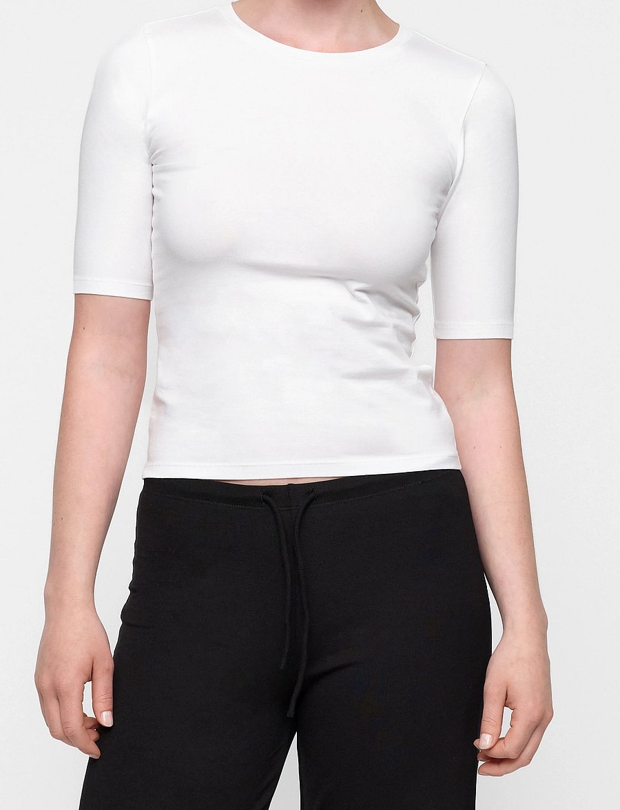 Organic Basics - Everyday 3/4 Sleeve Tee - toppar - white - 2