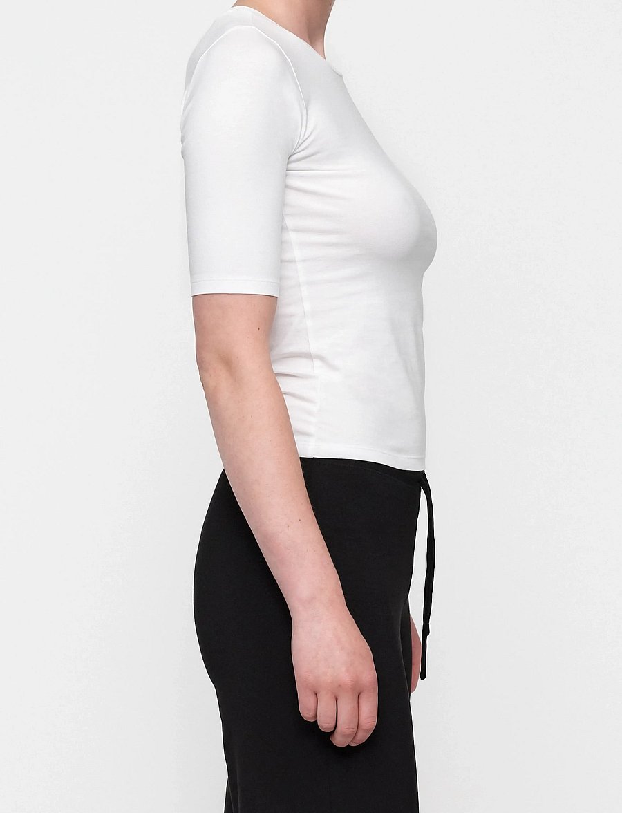 Organic Basics - Everyday 3/4 Sleeve Tee - toppar - white - 4