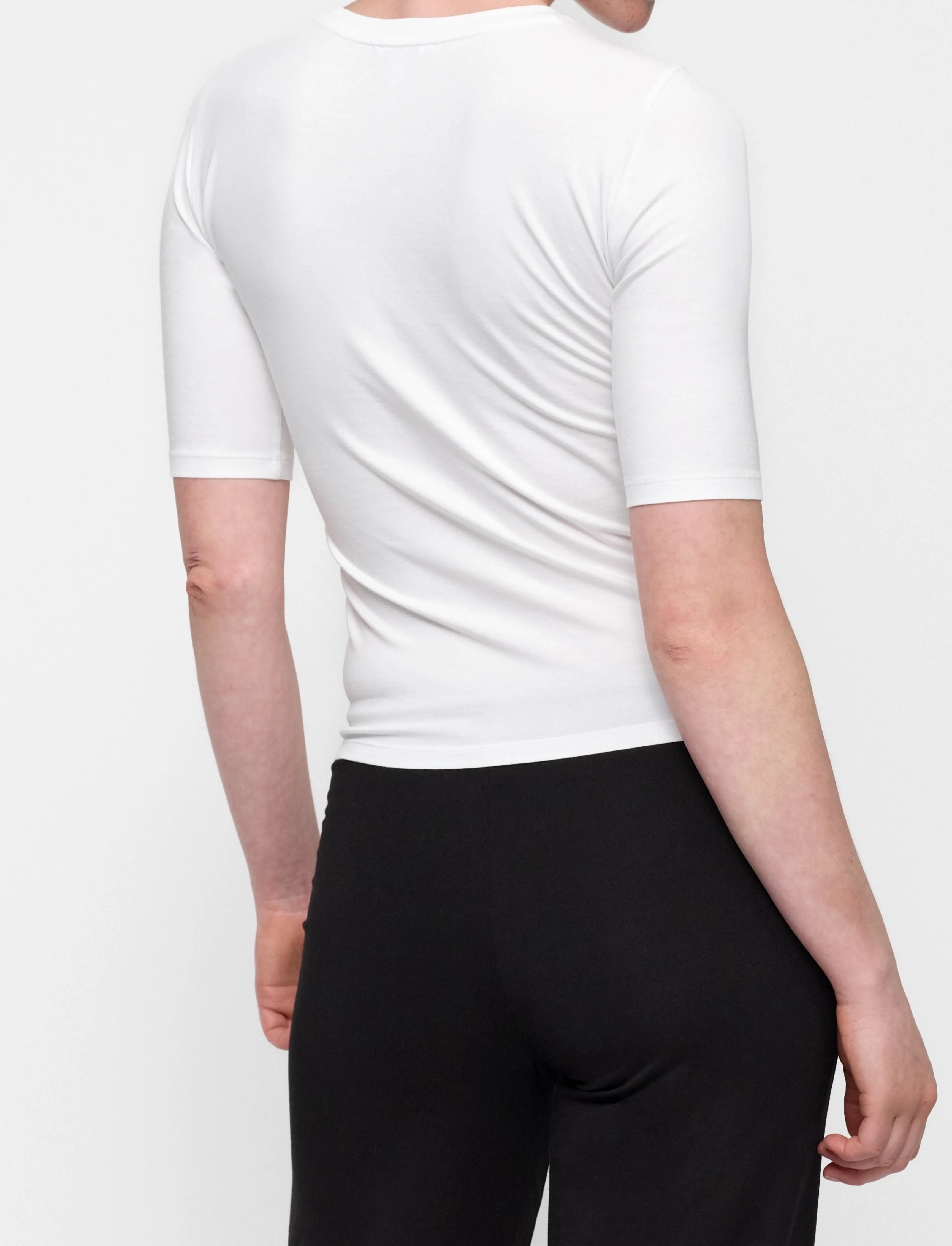 Organic Basics - Everyday 3/4 Sleeve Tee - toppar - white - 5