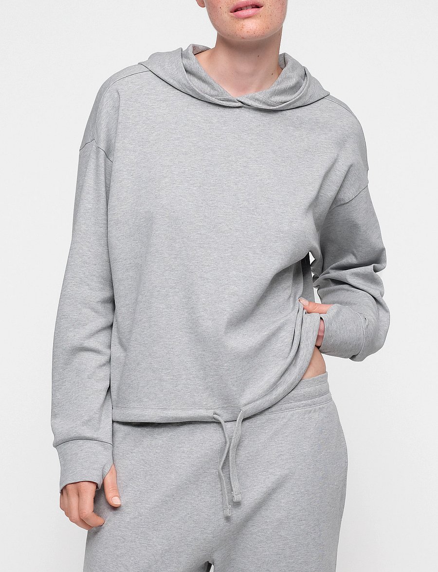 Organic Basics - Reset Drawstring Hoodie - hoodies - grey melange - 2