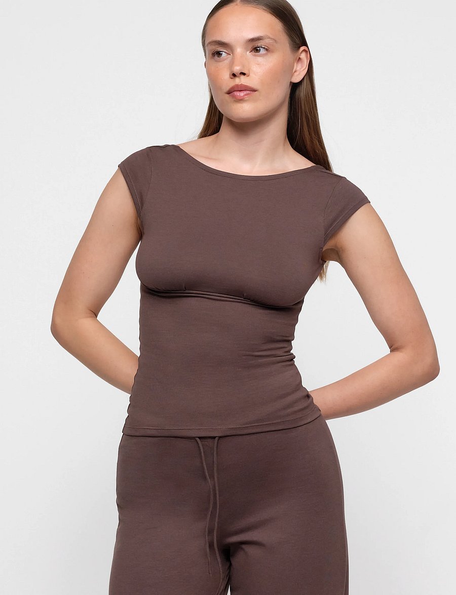 Organic Basics - Everyday Corset Top - Överdelar - truffle - 0