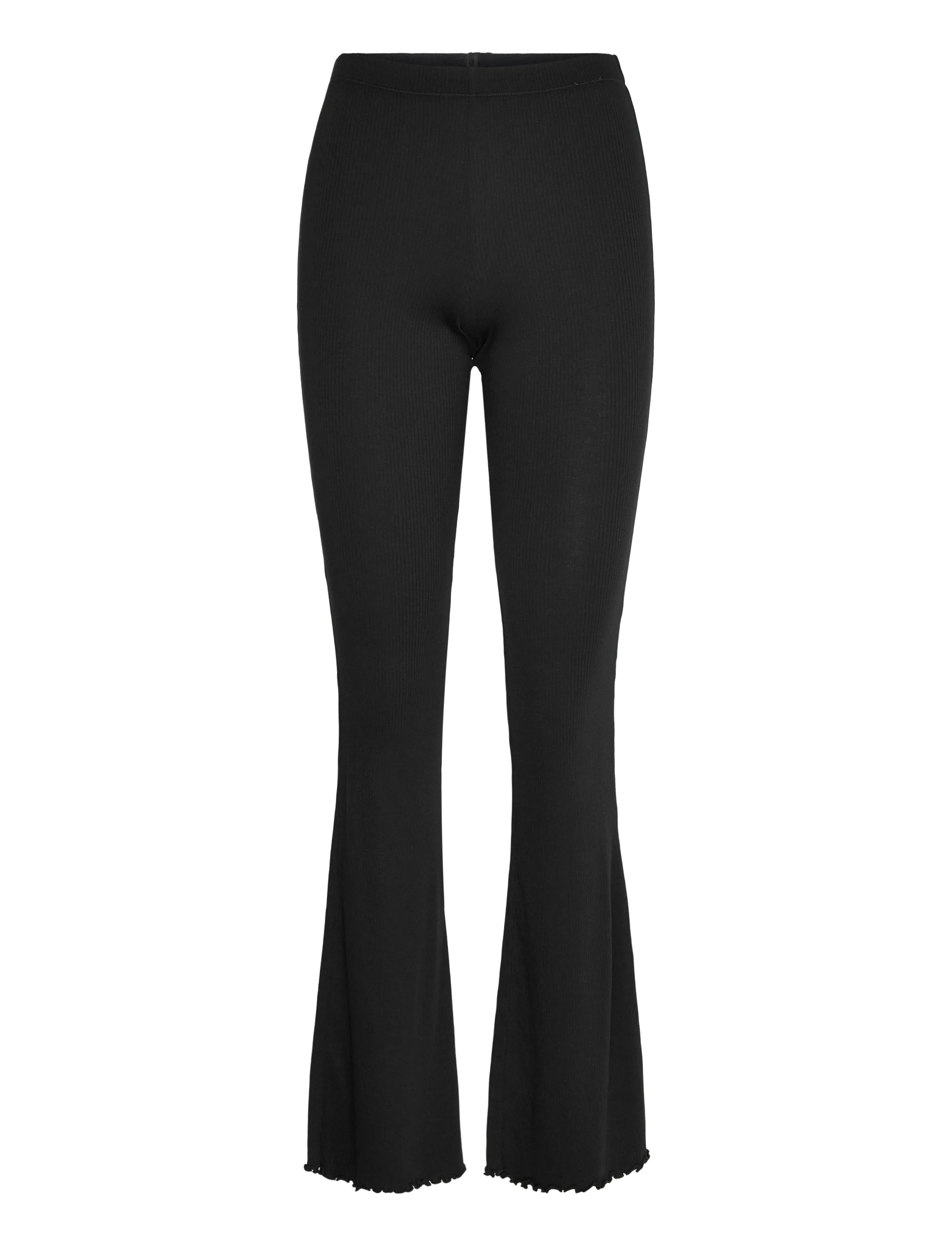 Organic Basics Core Bold Rib Flare Leggings - Organic Basics - BLACK / black
